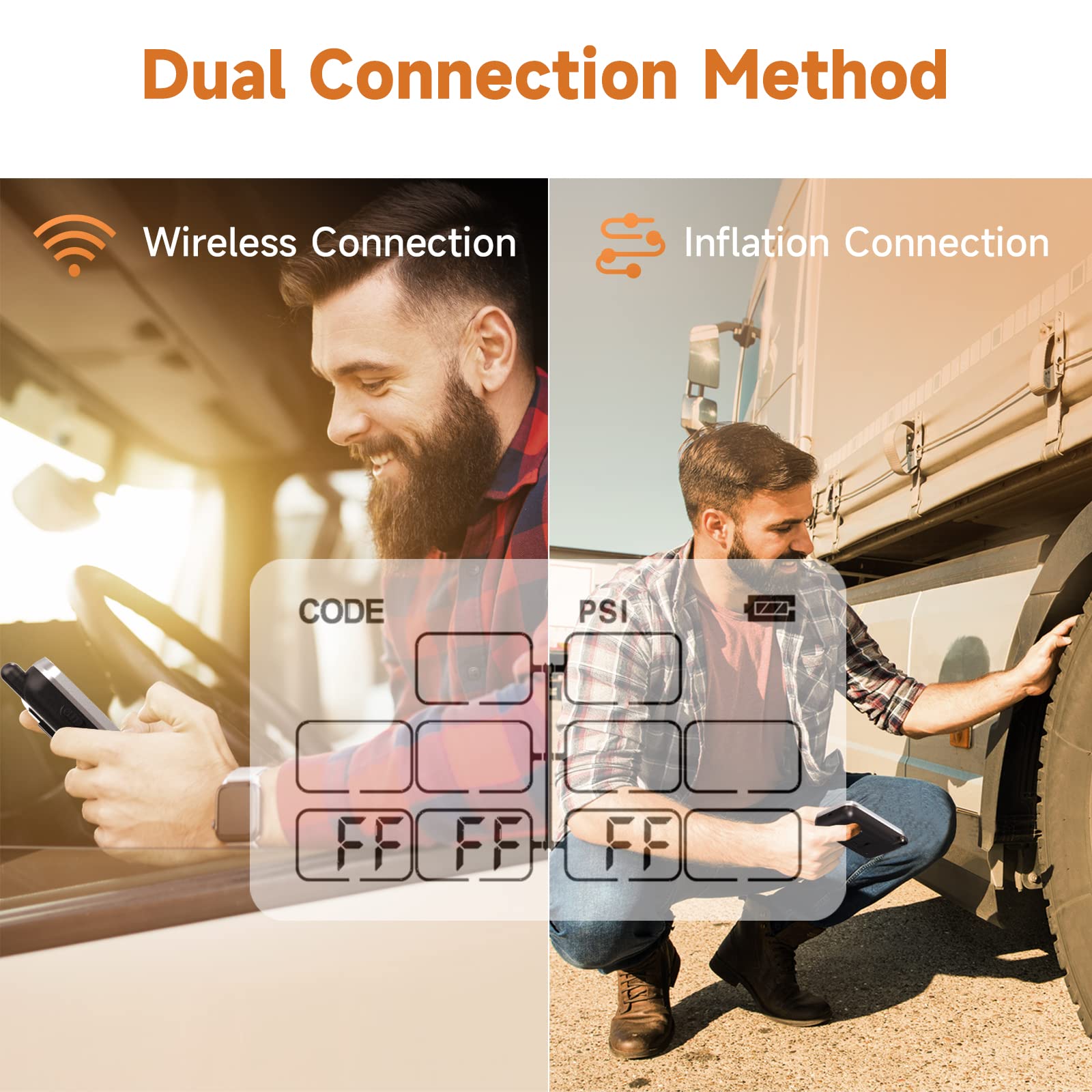 Guta Trailer Tire Pressure Monitoring System - Rv Tpms, 4 Sensors, 6 Alert Modes, Power Saving Display, Long Sensing Distance, W