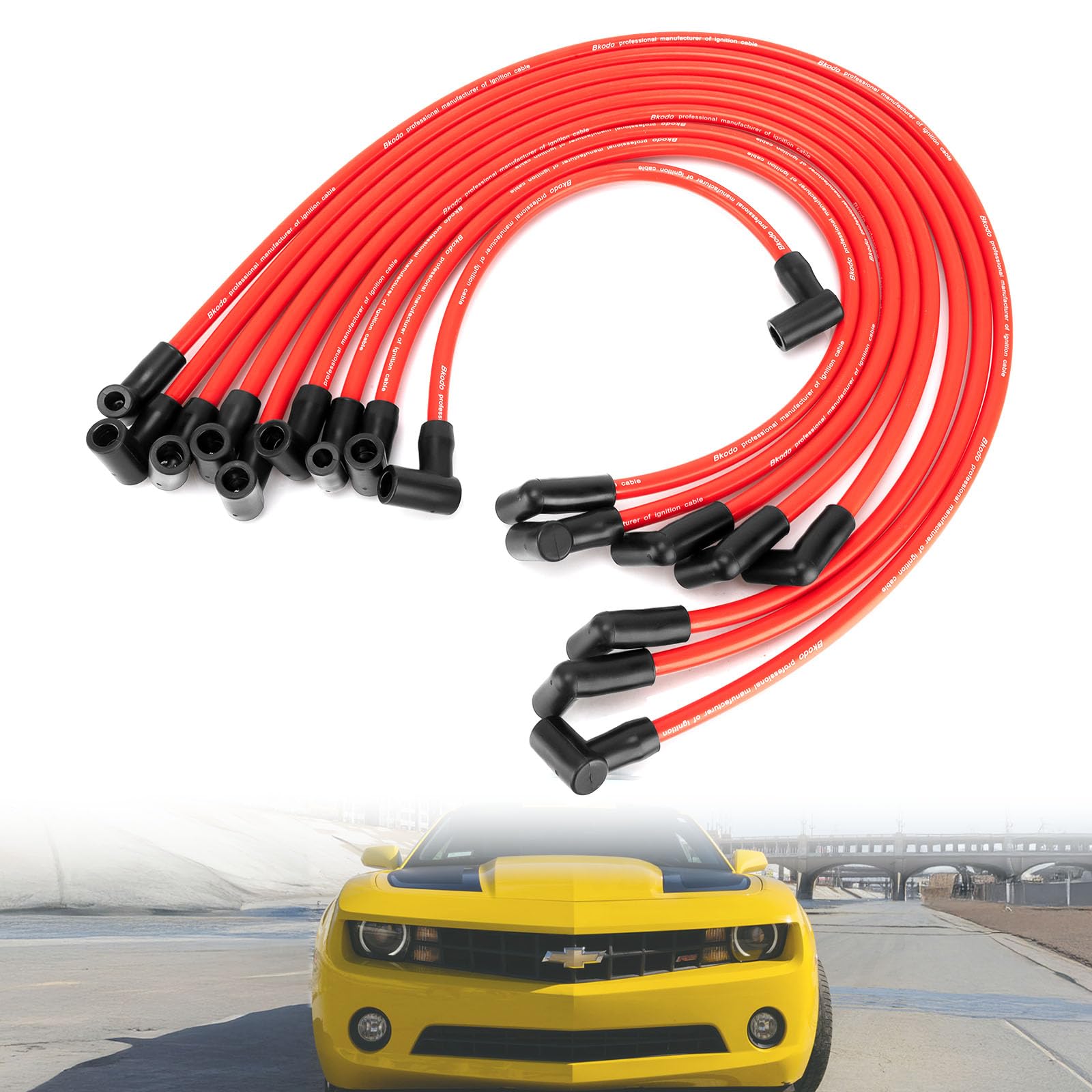10.5mm High Performance Spark Plug Wire Set Fit for HEI BBC SBC 350 454 383 Electronic by Lucky Seven