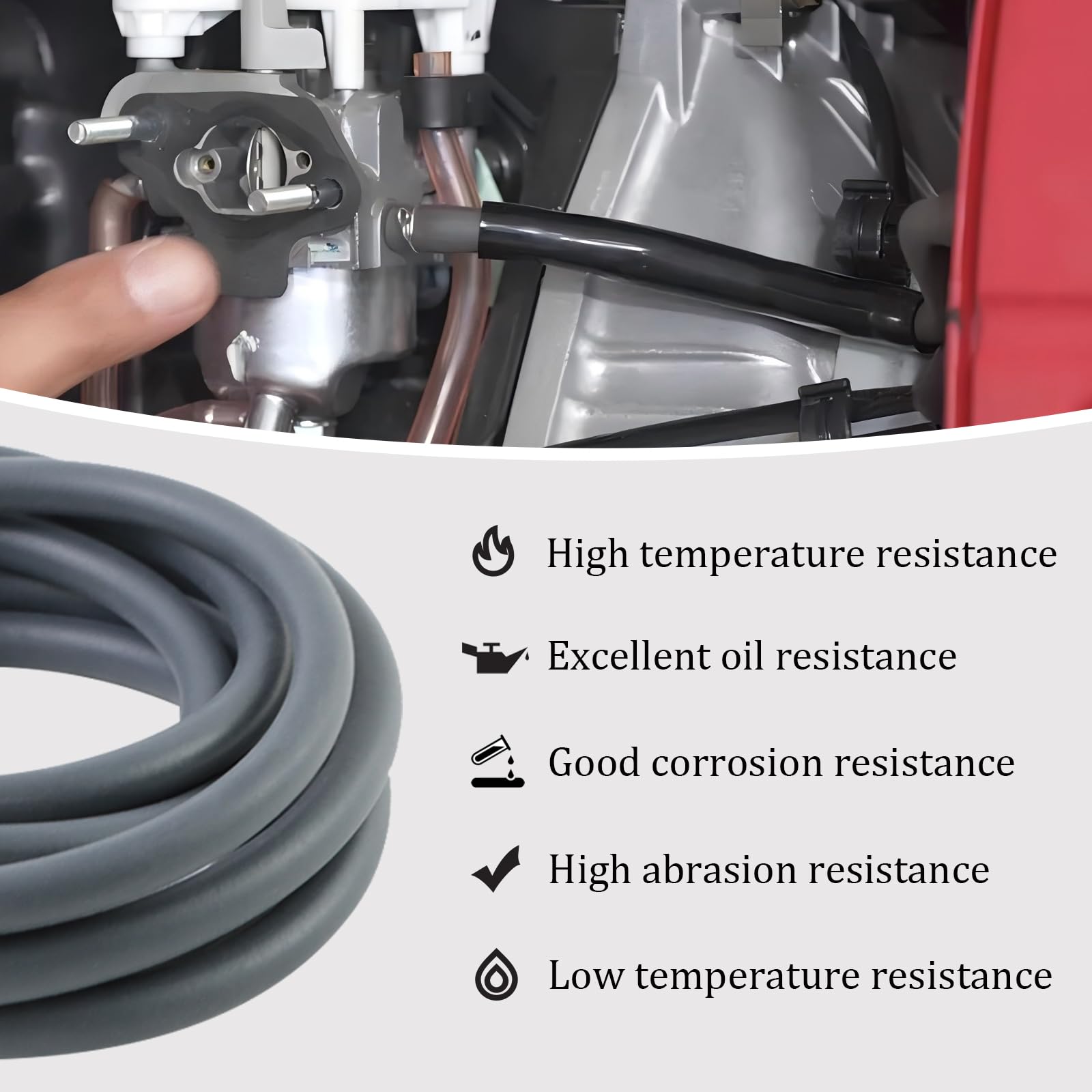 Kikite 10 Feet 3/16 Inch Id Fuel Line Hose Compatible With Honda Champion Predator Briggs & Stratton Kohler Kawasaki Small Engin