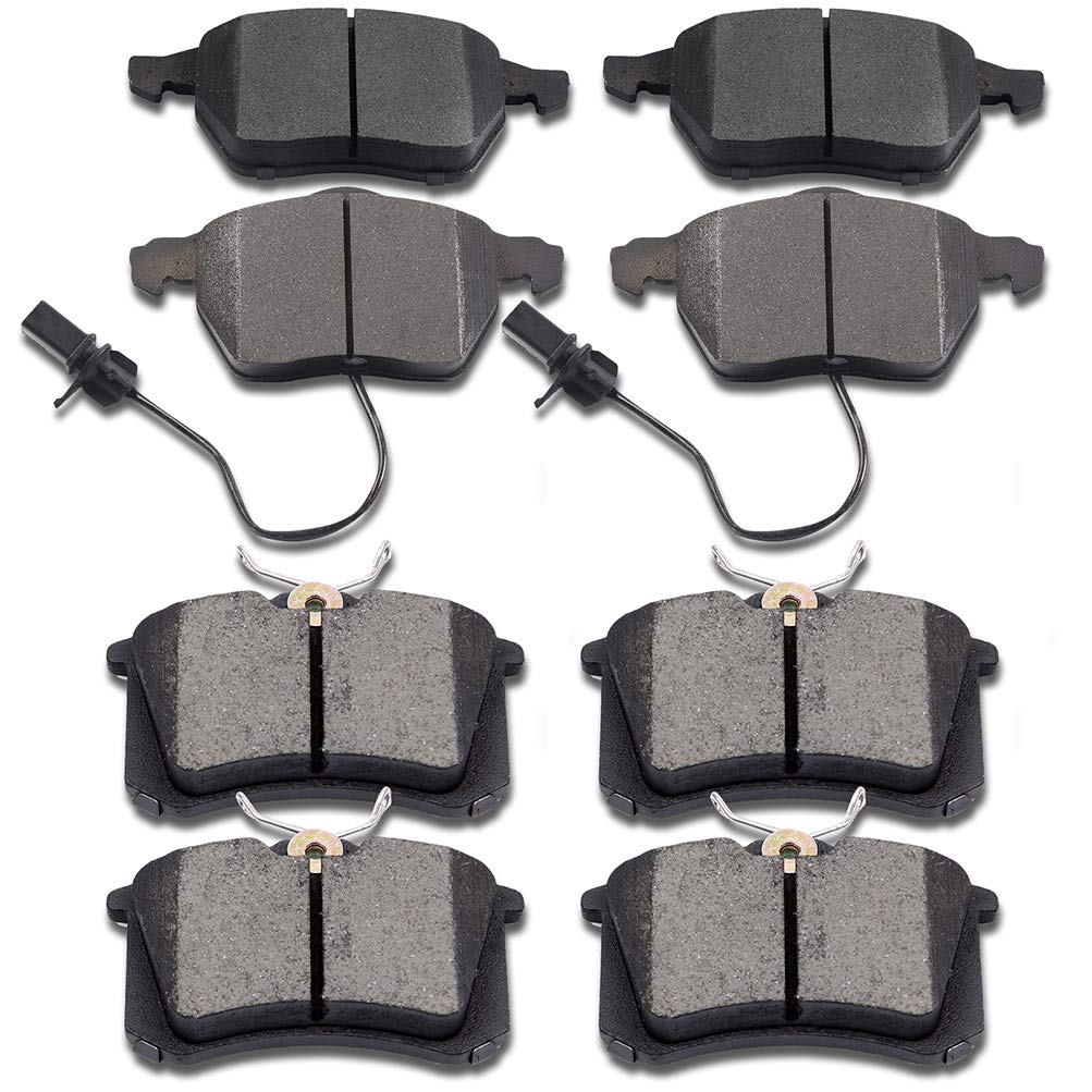 Scitoo Ceramic Brake Pads, 8Pcs Front Rear Brake Pads Brakes Kits Fit For 99-08 For Audi A4,02-06 For Audi A4 Quattro,98-04 For