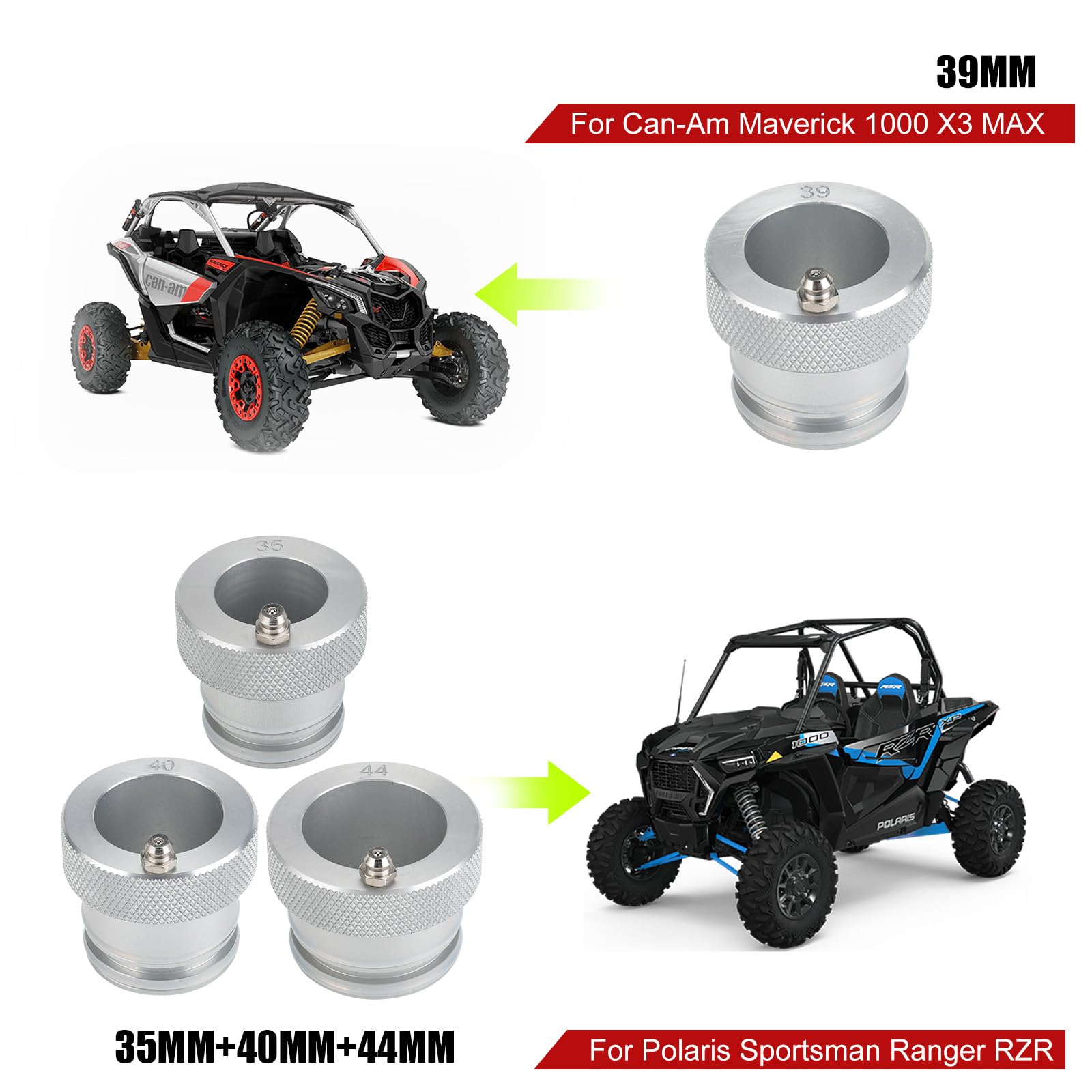 4Pcs Upgrade Wheel Bearing Greaser Tools Compatible with Ranger 800 900 XP1000 and Most UTV ATV Polaris Can-Am Maverick X3 Beari