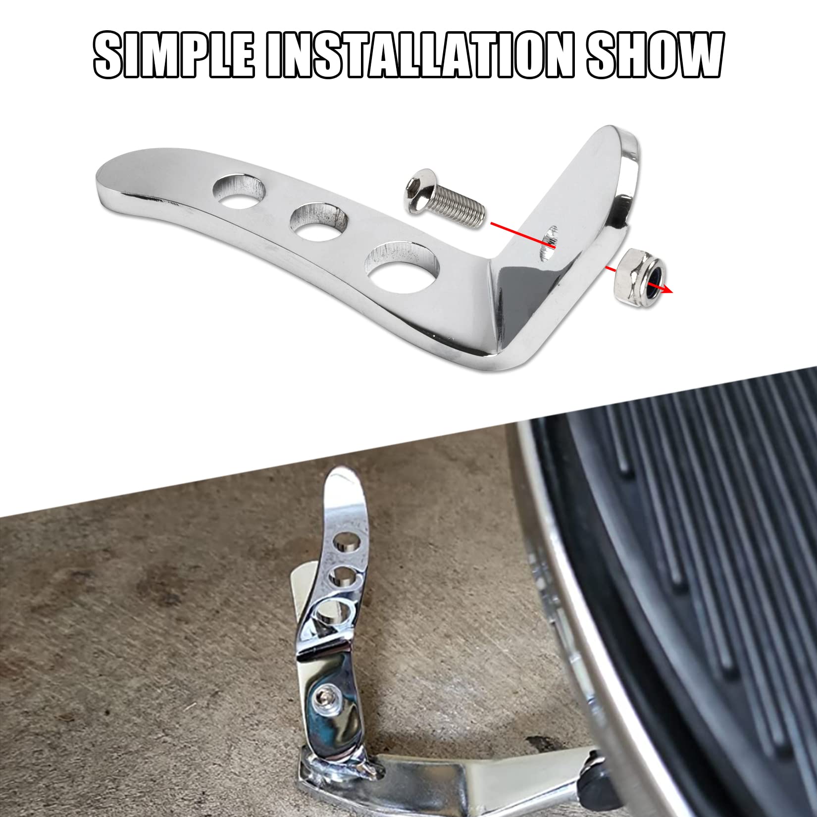 PSLER Kickstands Side Stand Assist Tool Motorcycle Jiffy Stand Extension Kit Foot Pedal Support for Touring 1991-2021, Road King