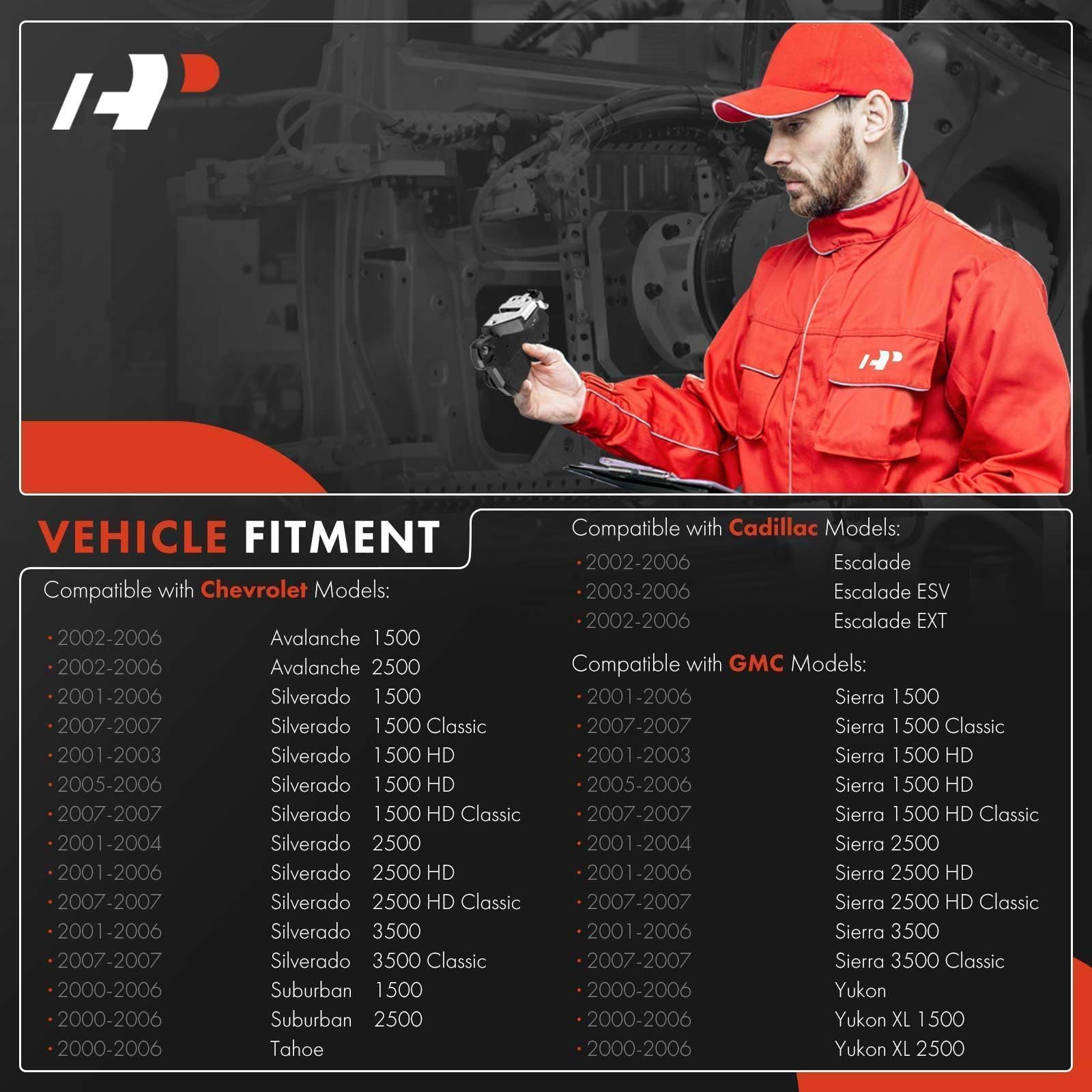 A-Premium Front Left Driver Door Lock Latch Actuator Compatible With Cadillac Escalade & Chevy Chevrolet Silverado Avalanche Suburban Tahoe & Gmc Sierra Yukon - Replace# 15110643, 15053681