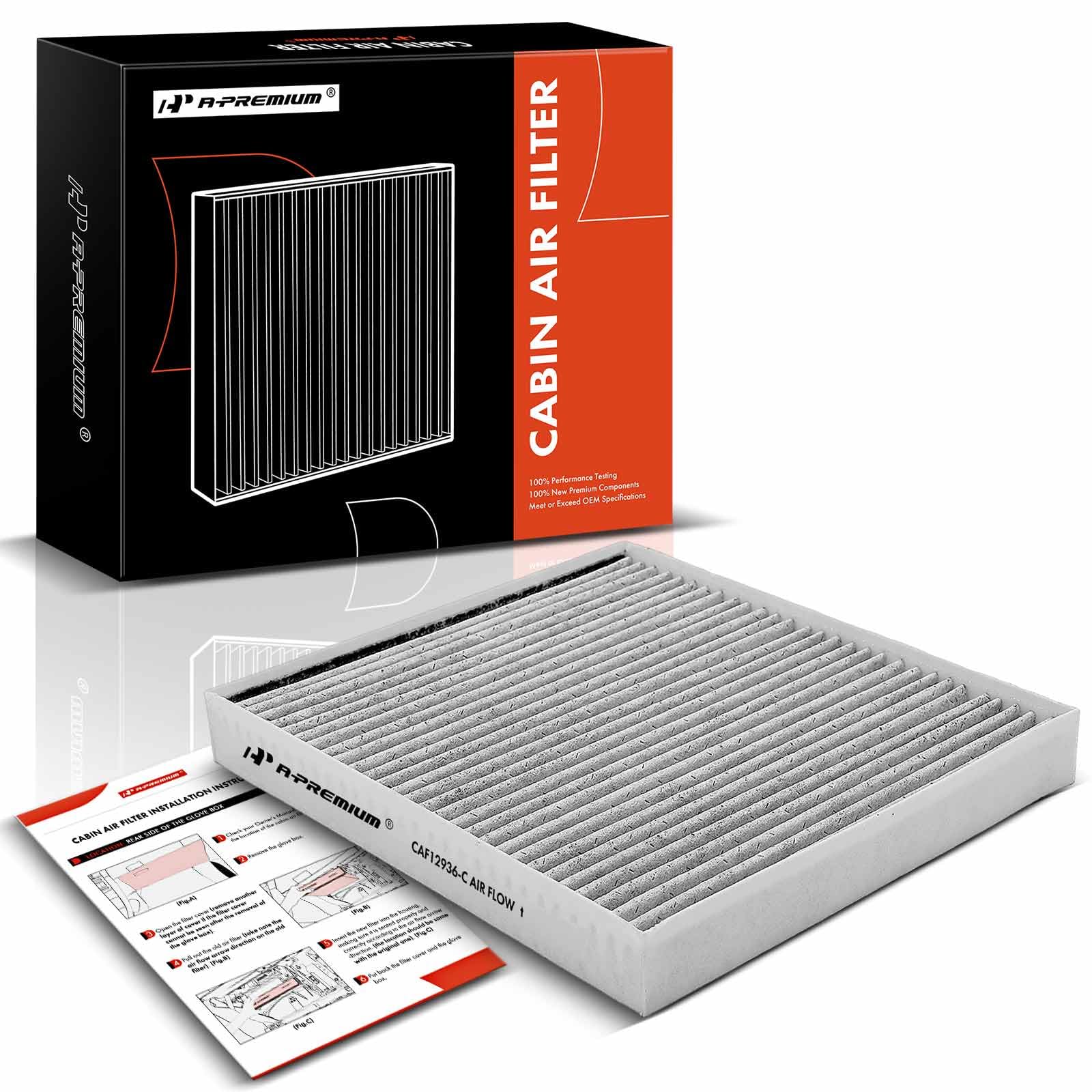 A-Premium Cabin Air Filter With Activated Carbon Compatible With Hyundai Palisade 2020 2021 2022 2023 - V6 3.8L - Replace# 97133-S8000