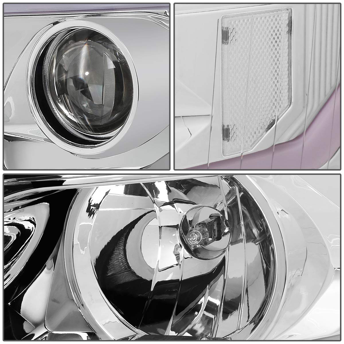 Dna Motoring Hl-Hpl-Csil07-G3-Ch-Cl1 Led Drl + Sequential Chasing Turn Signal Projector Headlight Lamp Set