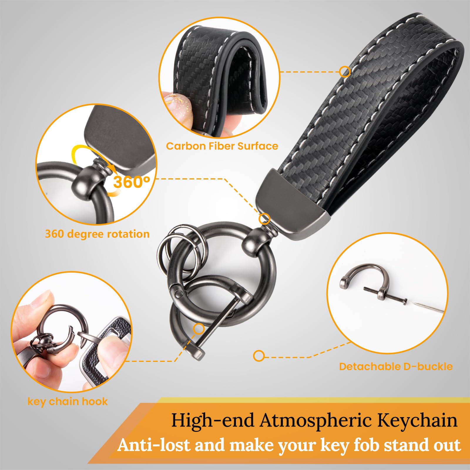 Ctrinews For Nissan Key Fob Cover With Carbon Fiber Style Belt Keychain, Advanced Soft Tpu Surface Grain Key Case For Nissan Key