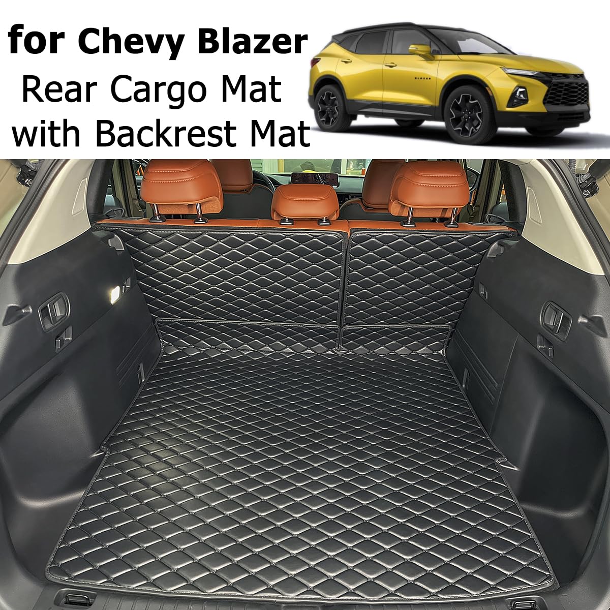 7DEEKEI Cargo Mat Compatible with 2019-2025 Chevy Blazer Trunk Mat for Chevrolet Blazer Cargo Liners All Weather Accessories