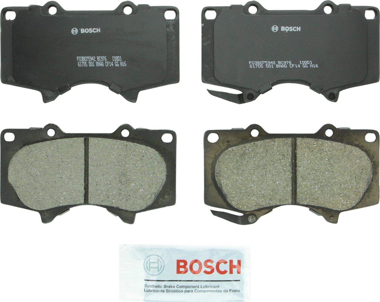 Bosch Bc976 Quietcast Premium Ceramic Disc Brake Pad Set - Compatible With Select Lexus Gx460, Gx470; Toyota 4Runner, Fj Cruiser