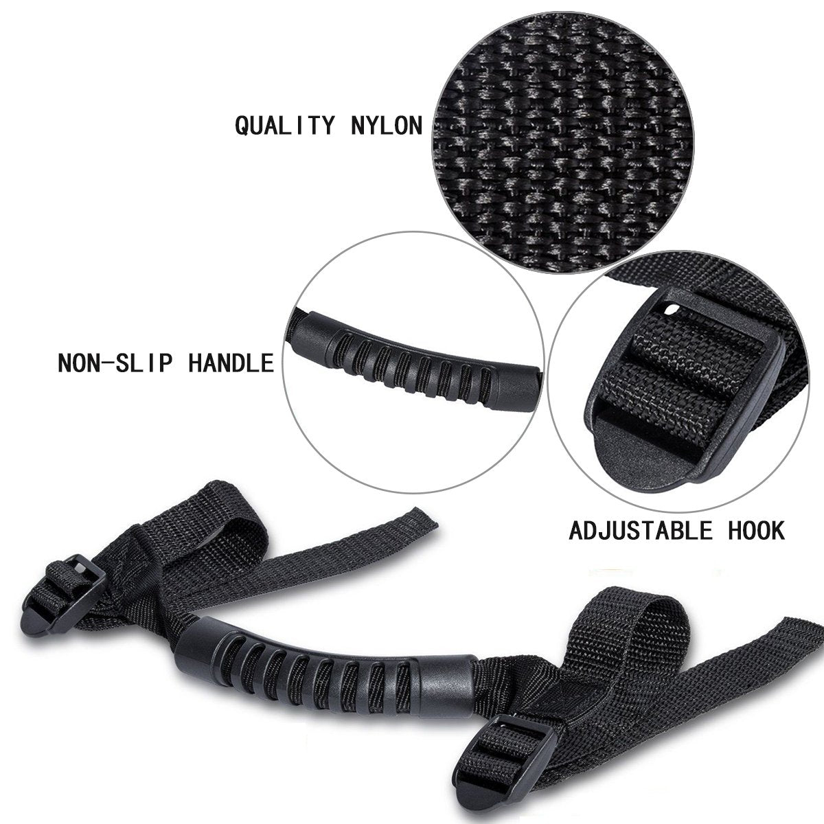 moveland 4 x Grab Handle Compatible with Roll Bar Grab Handles Jeep Wrangler YJ TJ JK JL Sports Sahara Freedom Rubicon X & Unlim