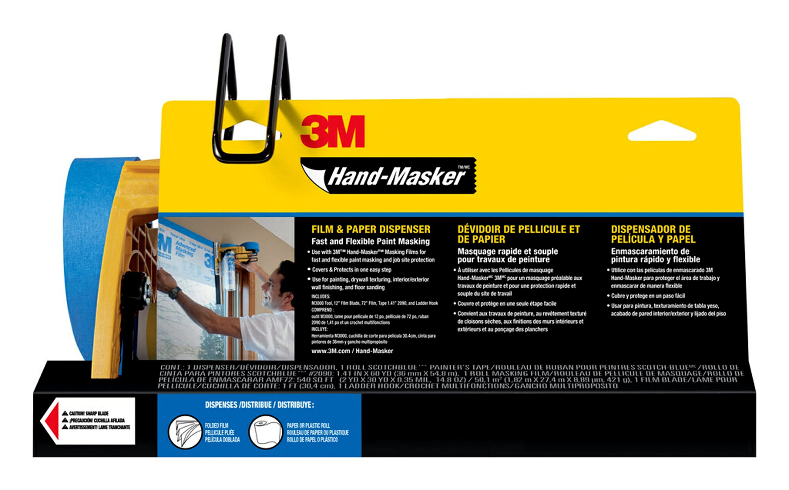 3M™ Hand-Masker™ Pre-Loaded Dispensers, Masking Film Tape Kit
