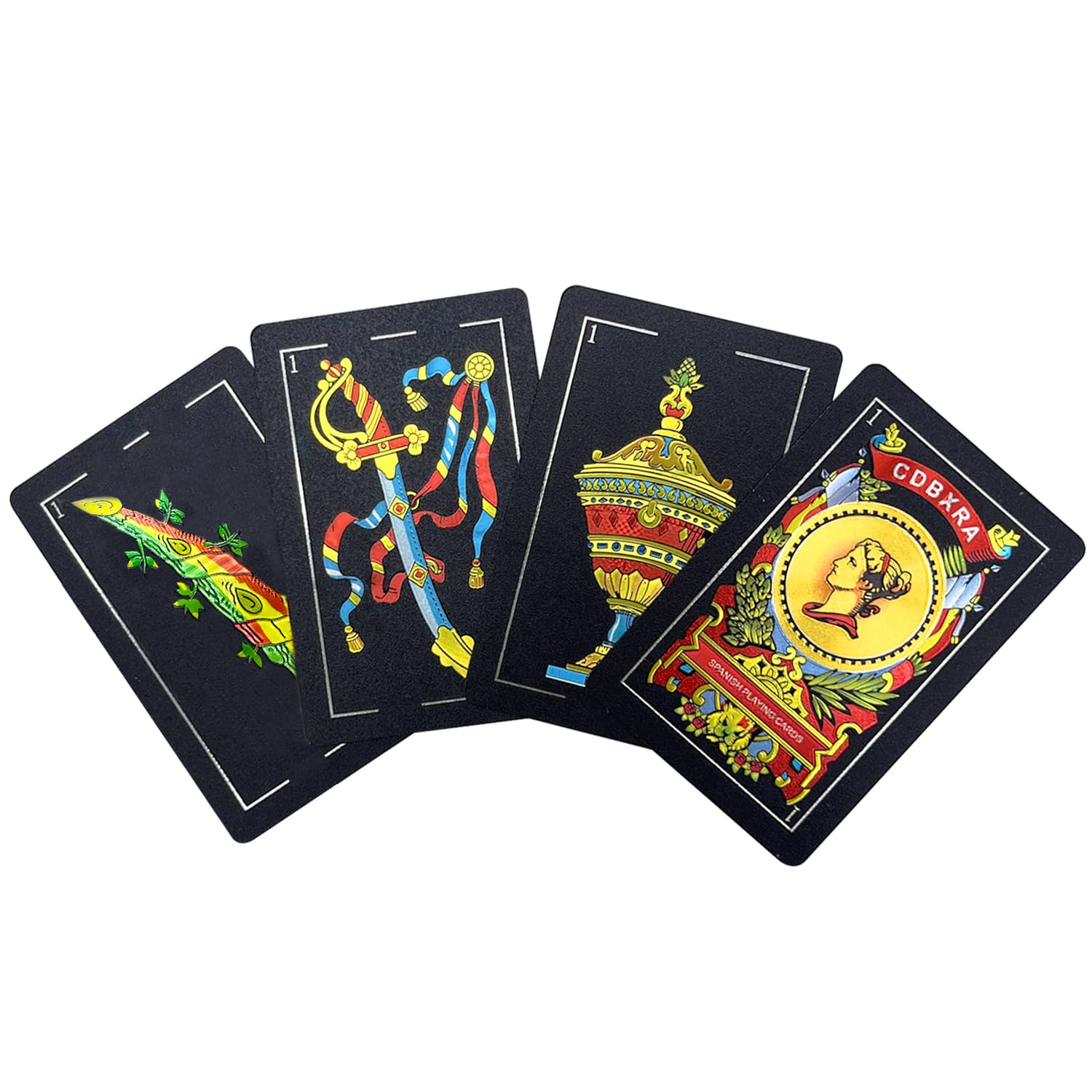 Spanish Playing Cards  Original Spanish Cards Games Deck of Cards  Briscas Cards Puerto Rico Mexican Playing Cards (Black x 2)-New