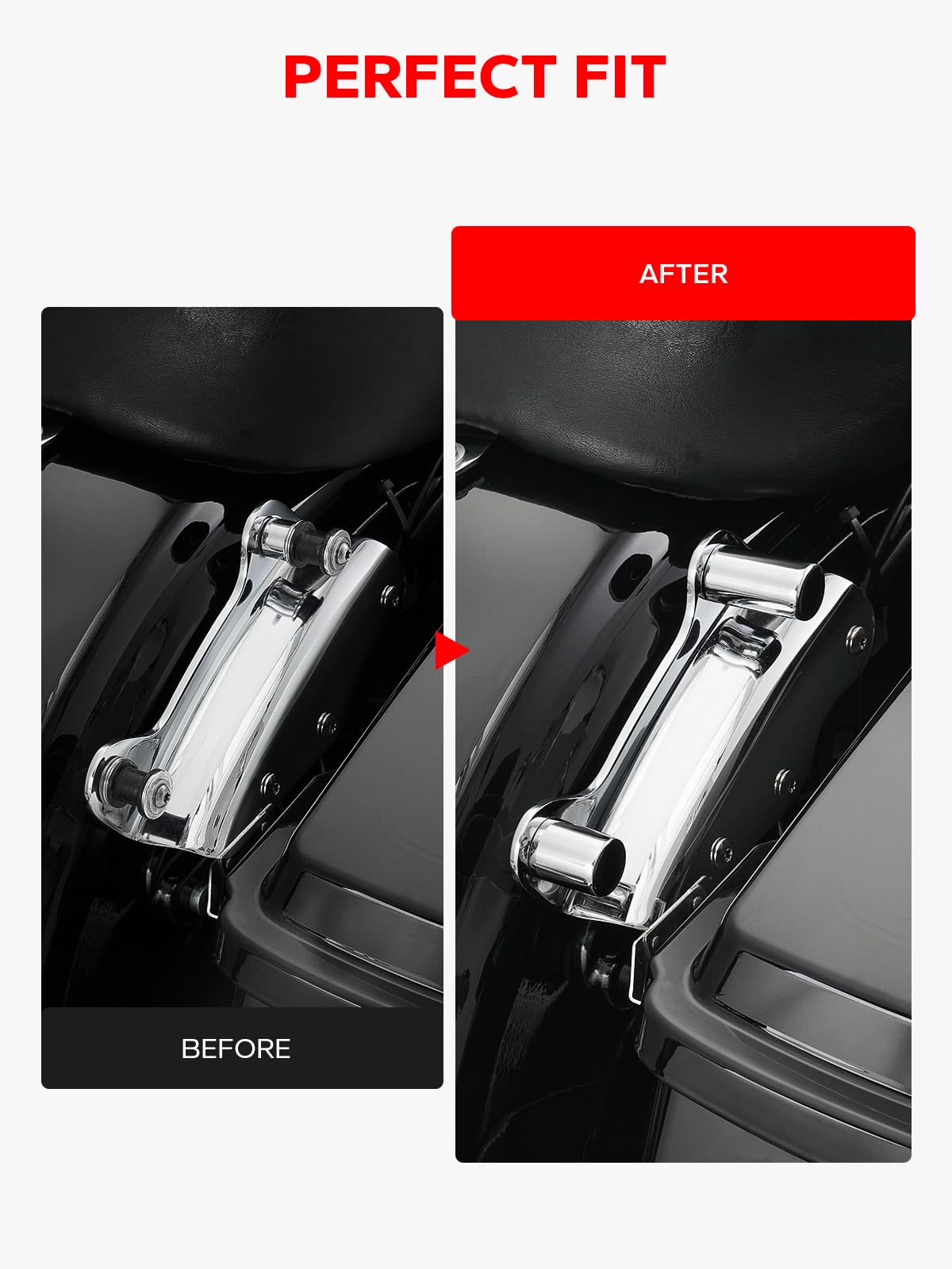 Amazicha Chrome Docking Hardware Covers Kit 4 PCS Compatible for Harley Davidson Touring Street Glide, Electra Glide, Road Glide, Road King 2009-Later