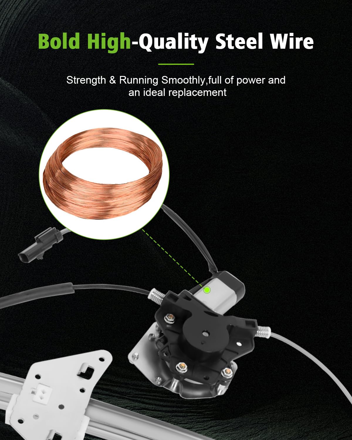 Scitoo Rear Left Power Window Regulator Replacement For 2000-2004 For Dodge Dakota,1998-2003 For Dodge For Durango,741-598