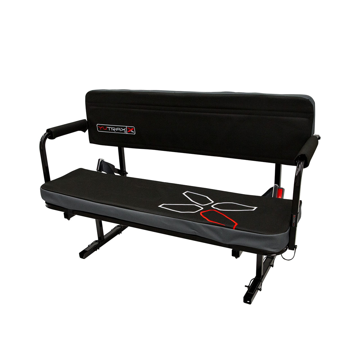 Yutrax Universal Mount Utv Jump Seat, Utv Accessory, Increase Seating Capacity, Heavy-Duty Steel Frame, Padded Seat & Backrest,