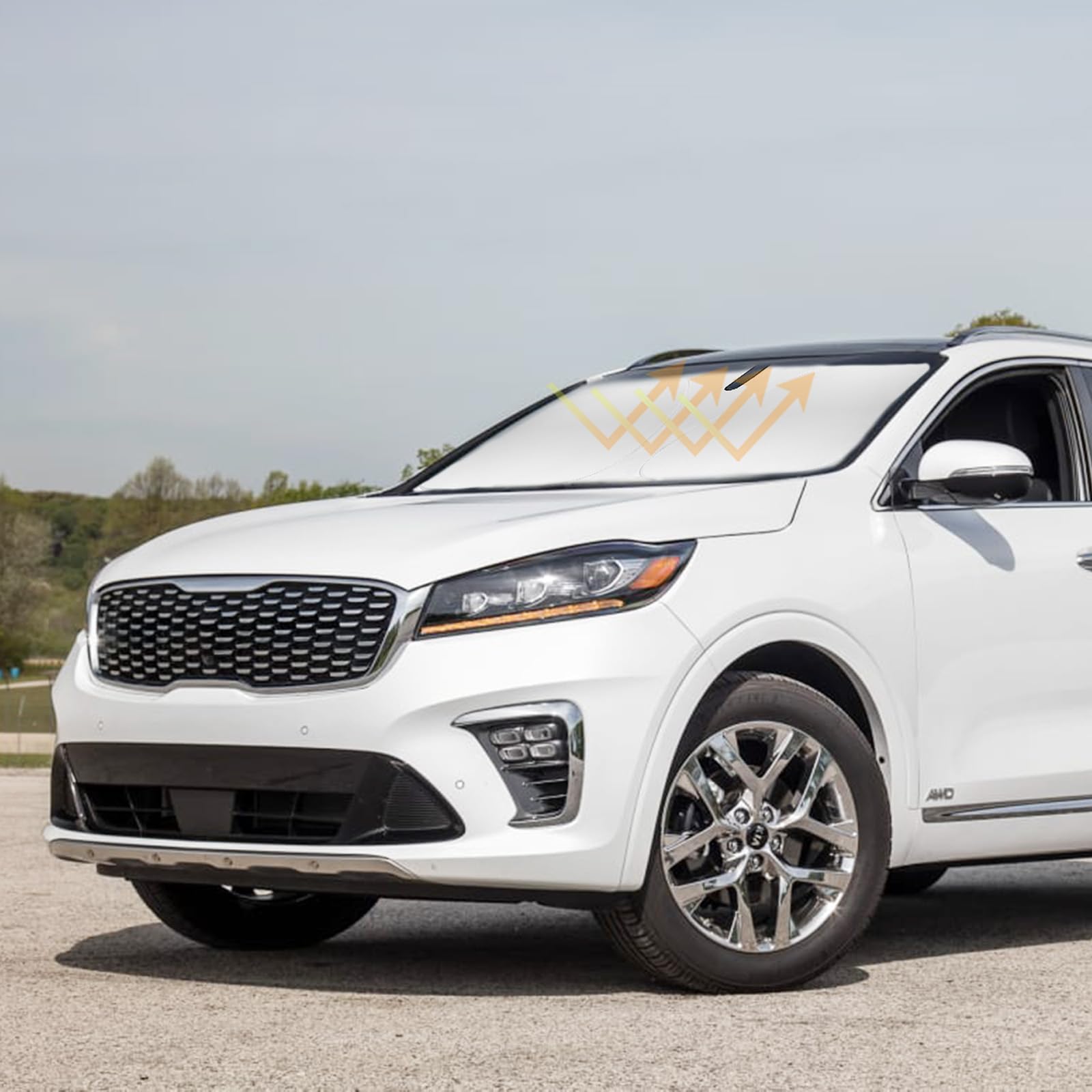Sun Shade For Sorento Windshield Sunshades For 2016-2019-2020 Kia Sorento Suv Windshield Cover Front Window Shields 240T Silver