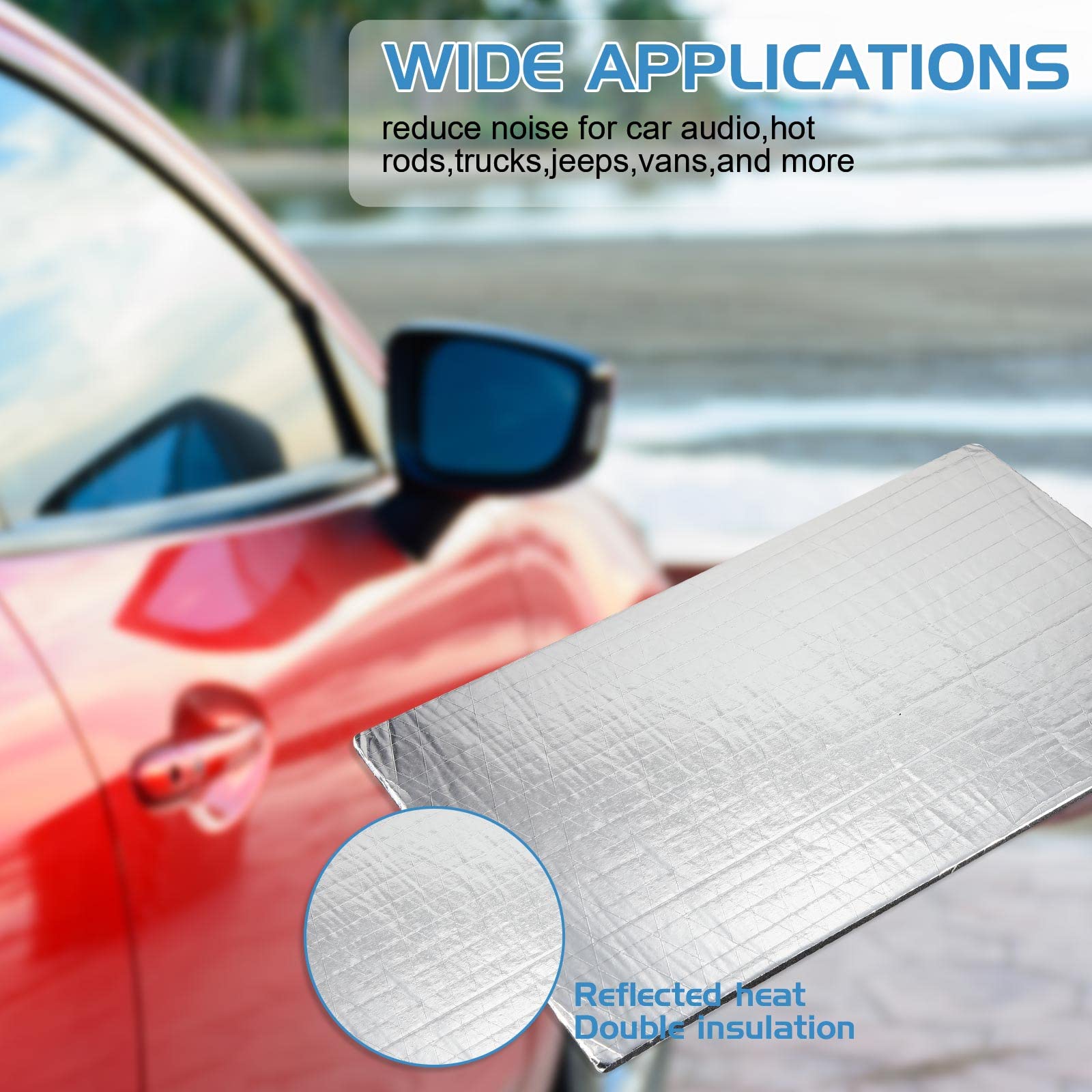 Tallew 61 Pcs 196 Mil Car Sound Deadening Mat Sound Deadener Automotive Audio Noise Insulation Dampening Insulation Mat With Rub