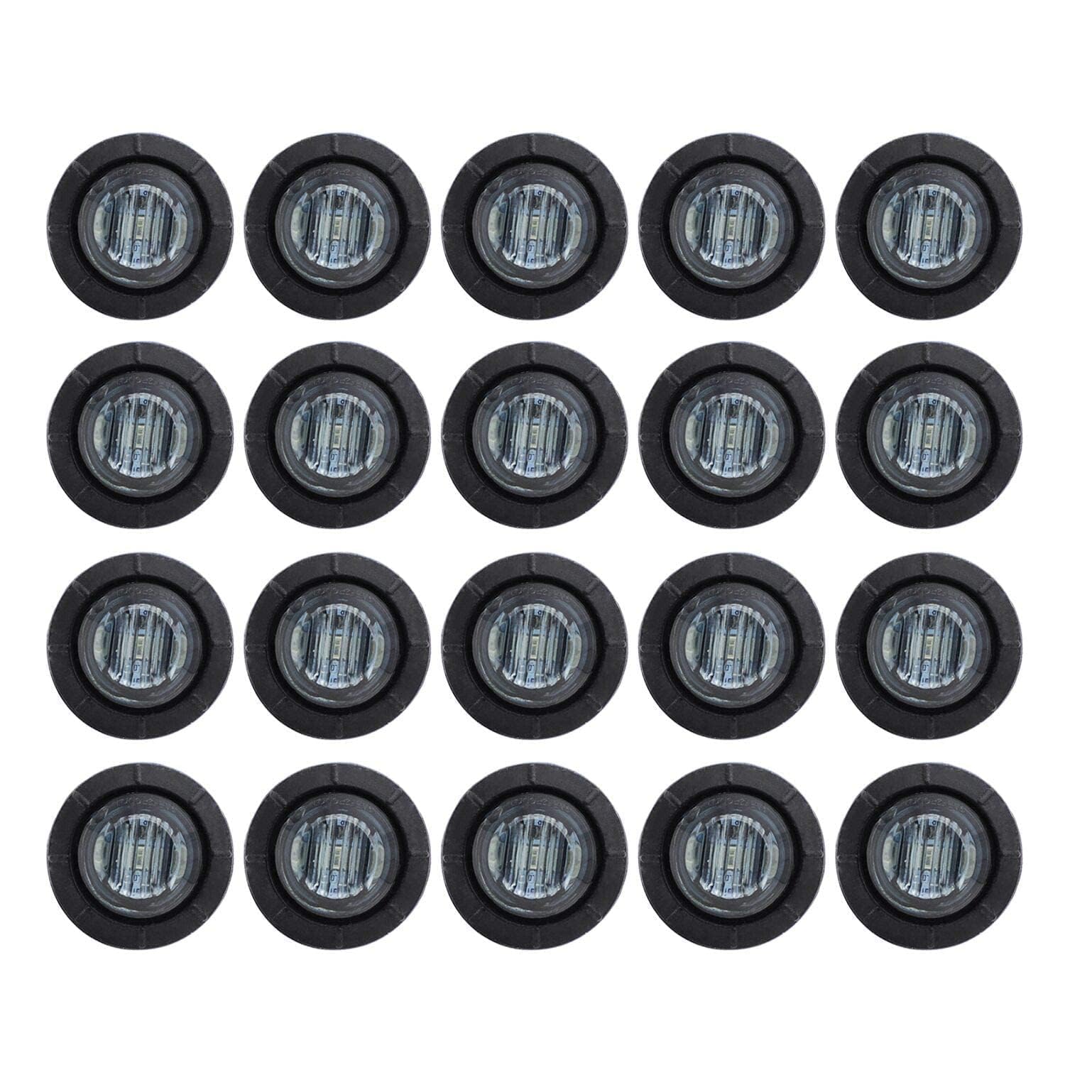 Tmh 3/4 Inch Mount Smoked Lens Red Led Small Clearance Side Led Marker Lights Trailer Truck Rv Atv Car Bus Van (Pack Of 20)