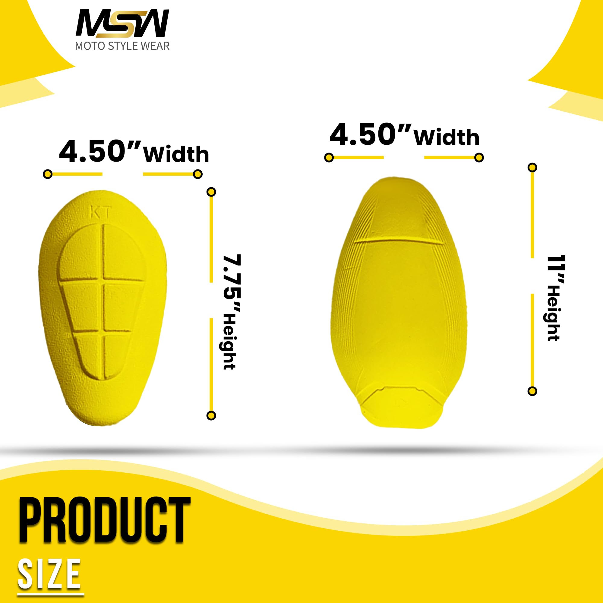 MOTOSTYLEWEAR - CE Level 2 Certified Armor Pads Pack of 4 Pieces l Level 2 Approved Knee and Hip Protectors for Women and Men Mo