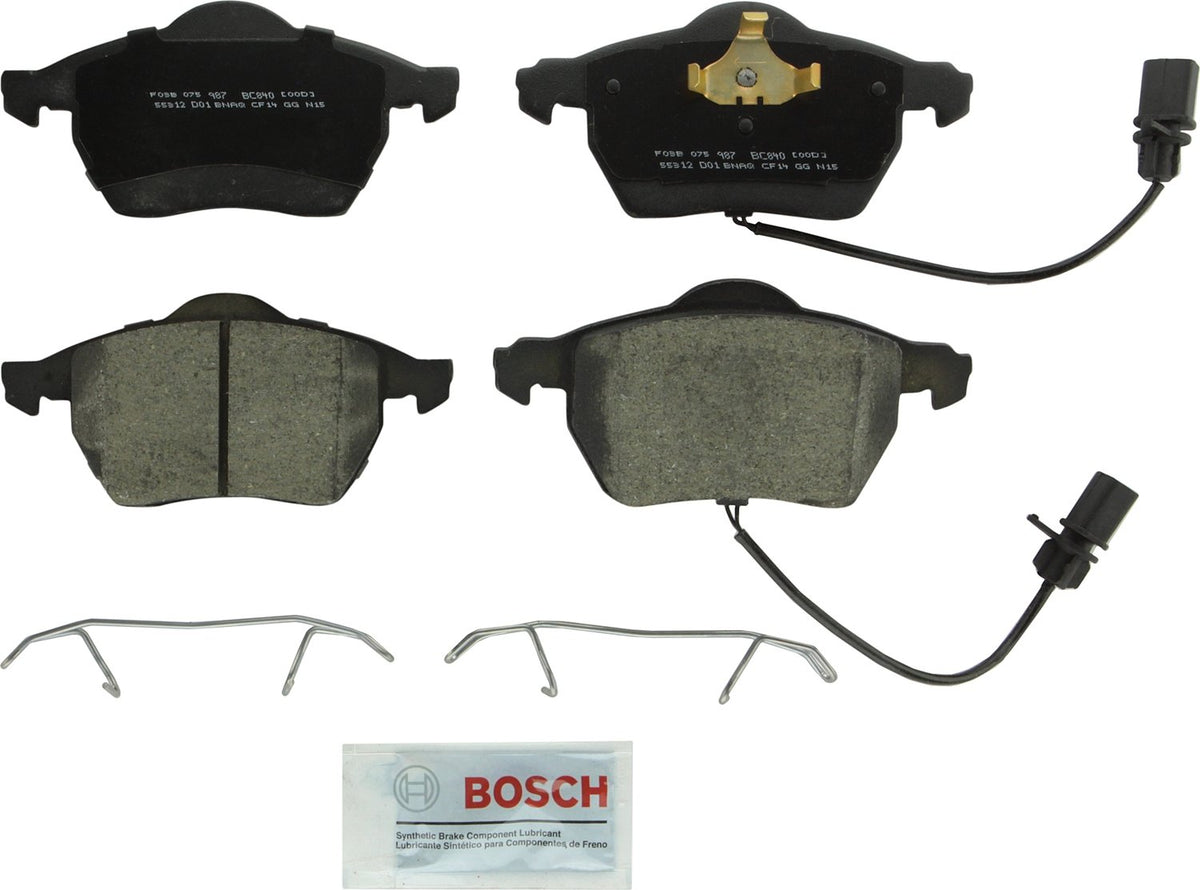 BOSCH BC840 QuietCast Premium Ceramic Disc Brake Pad Set - Compatible with Select Audi A4, A4 Quattro, A6, A6 Quattro; Saab 9-5;