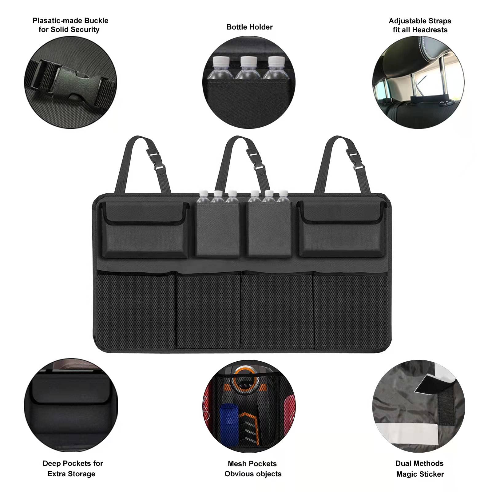 Snuopfy Car Trunk Organizer, Backseat Hanging Organizer With 8 Large Storage Bag Super Capacity -Trunk Organizer For Suv,Truck,Van -Your Space Saving Expert