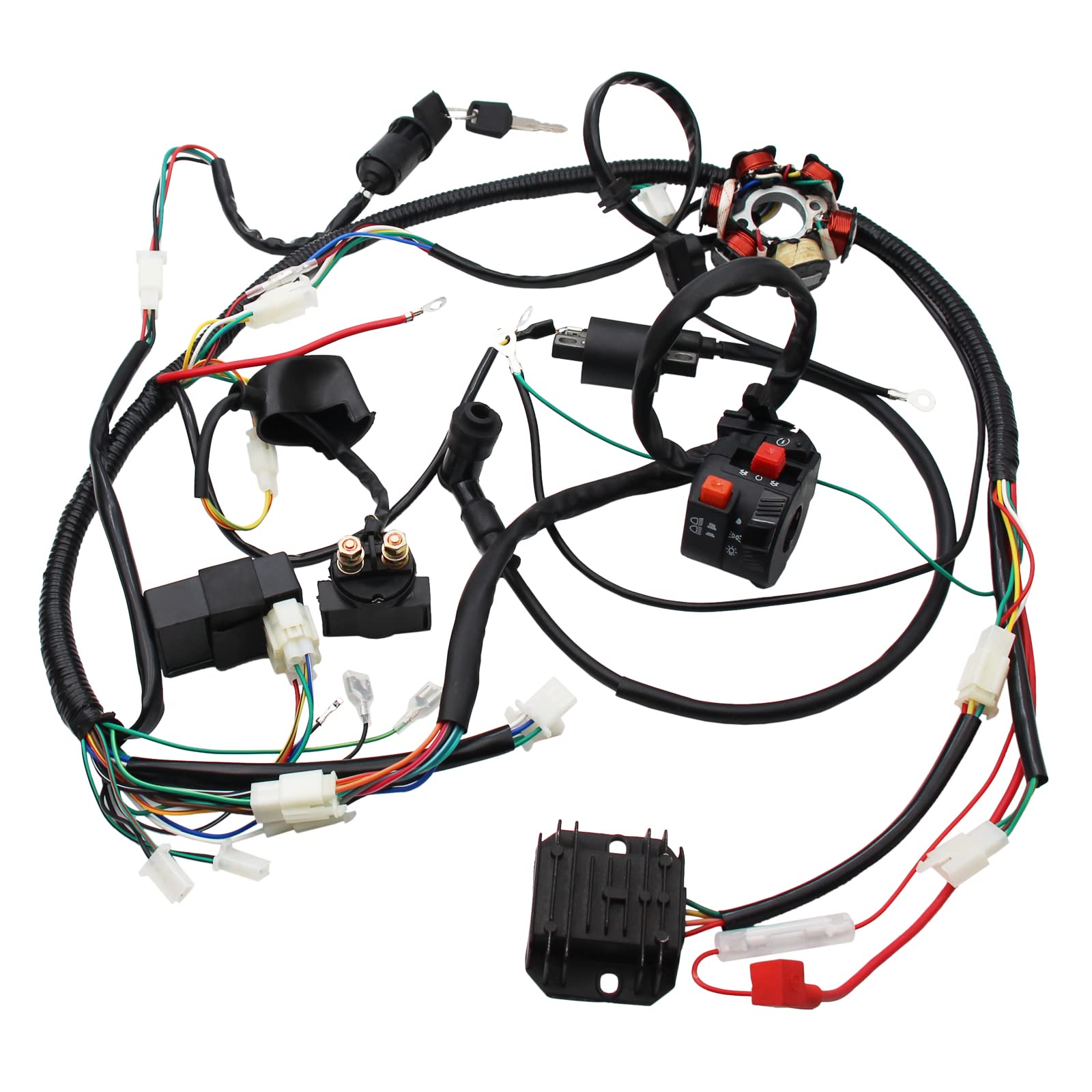 Full Electrics Stator Wiring Harness Cdi Coil Solenoid For Gy6 125Cc 150Cc Atv Quad Buggy Go Kart