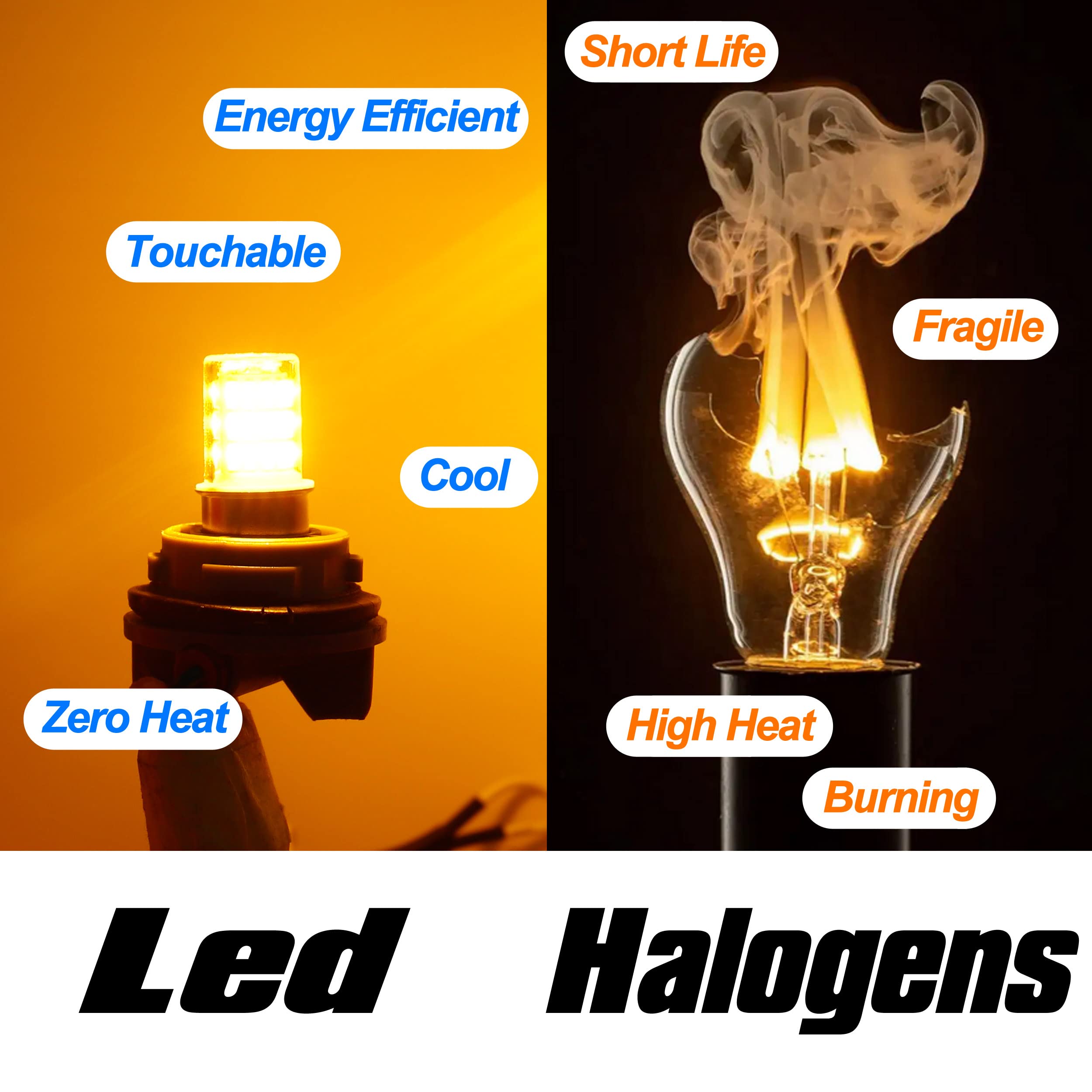 12 Volt 1156 Ba15S Amber Yellow 1003 1141 7506 Led Bulbs, Dc Bayonet Single Contact Base,Ac10-24V Dc10-30 Volt Led Replacement F