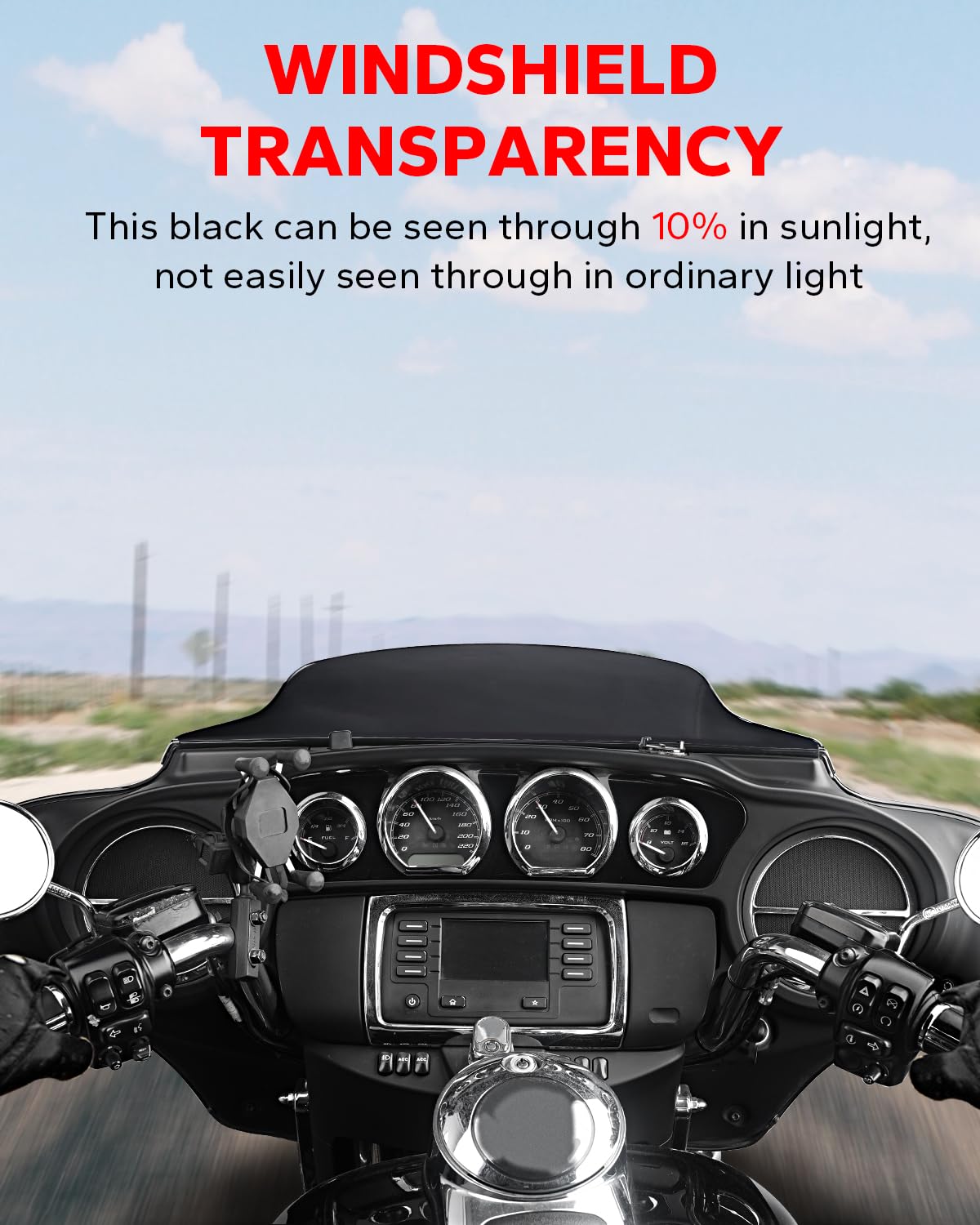 Amazicha Black 4.5 Wave Windshield Windscreen Compatible For Harley Davidson Touring Electra Glide Street Glide 2014 2015 2016 2017 2018 2019 2020 2021 2022 2023 2024