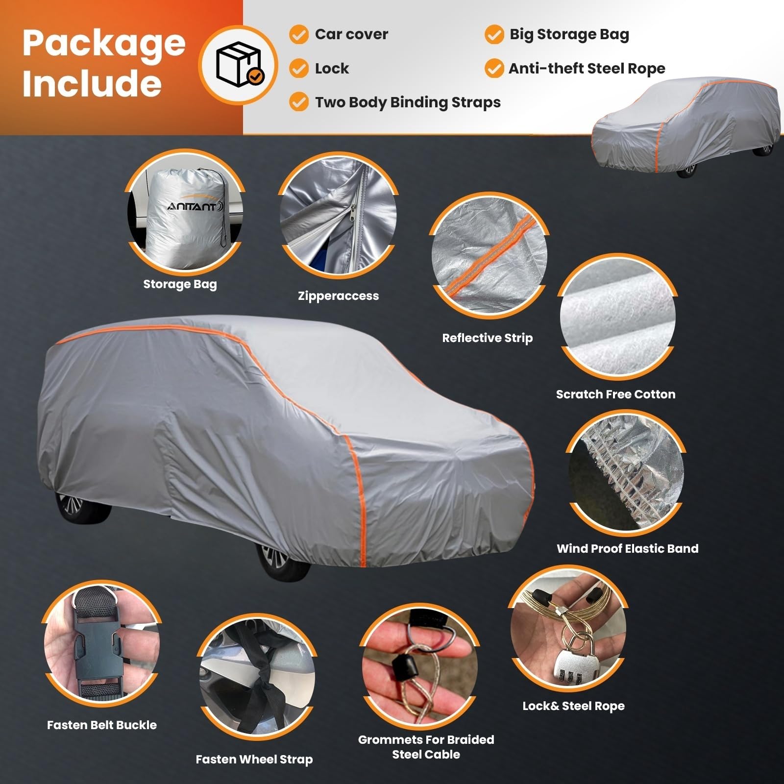 Anitant Mini Van Cover,Large Car Cover,Car Cover Waterproof All Weather Van Full Size,Mini Van Cover Waterproof All Weather,Rain