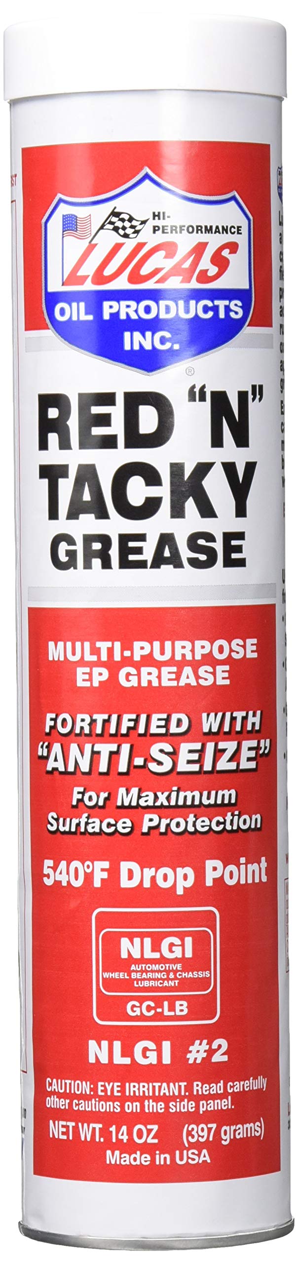 Lucas Oil 10005 Red N Tacky Grease - 14 Ounce Cartridge (Pack Of 10)