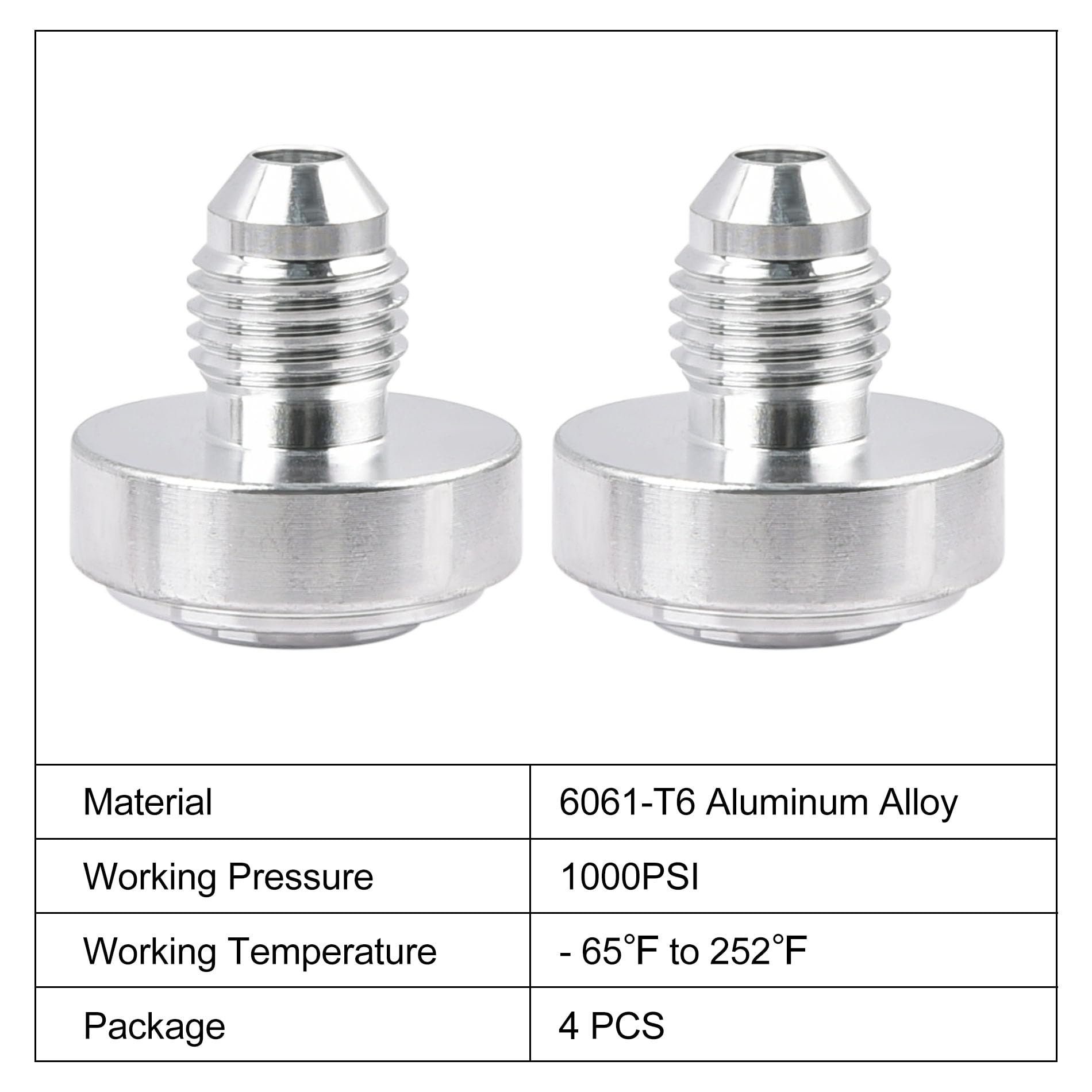 EVIL ENERGY 4AN Male Weld on Bung Fitting Aluminum 2PCS
