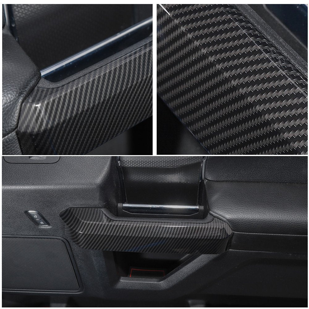 Voodonala For F150 Inner Door Handles Covers Interior Decoration Trim Kits For F150 2015-2020 Accessories, Carbon Fiber Grain, 4