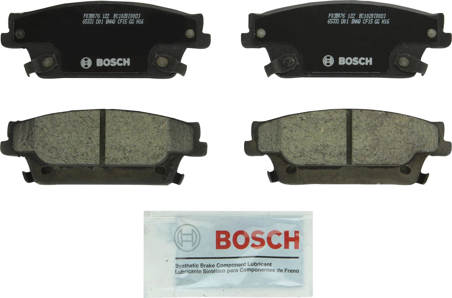 BOSCH BC1020 QuietCast Premium Ceramic Disc Brake Pad Set - Compatible with Select Cadillac CTS, SRX, STS; REAR
