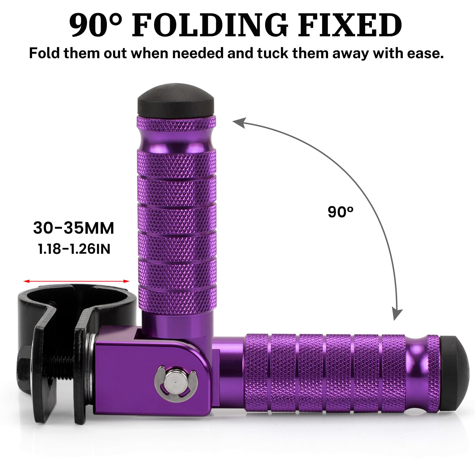 XINGWU M8 Motorcycle Foot Pegs 90 Degree Foldable Footpegs CNC Anti-Skid Footrest Universal for Yamaha Honda Suzuki Aprilia Elec