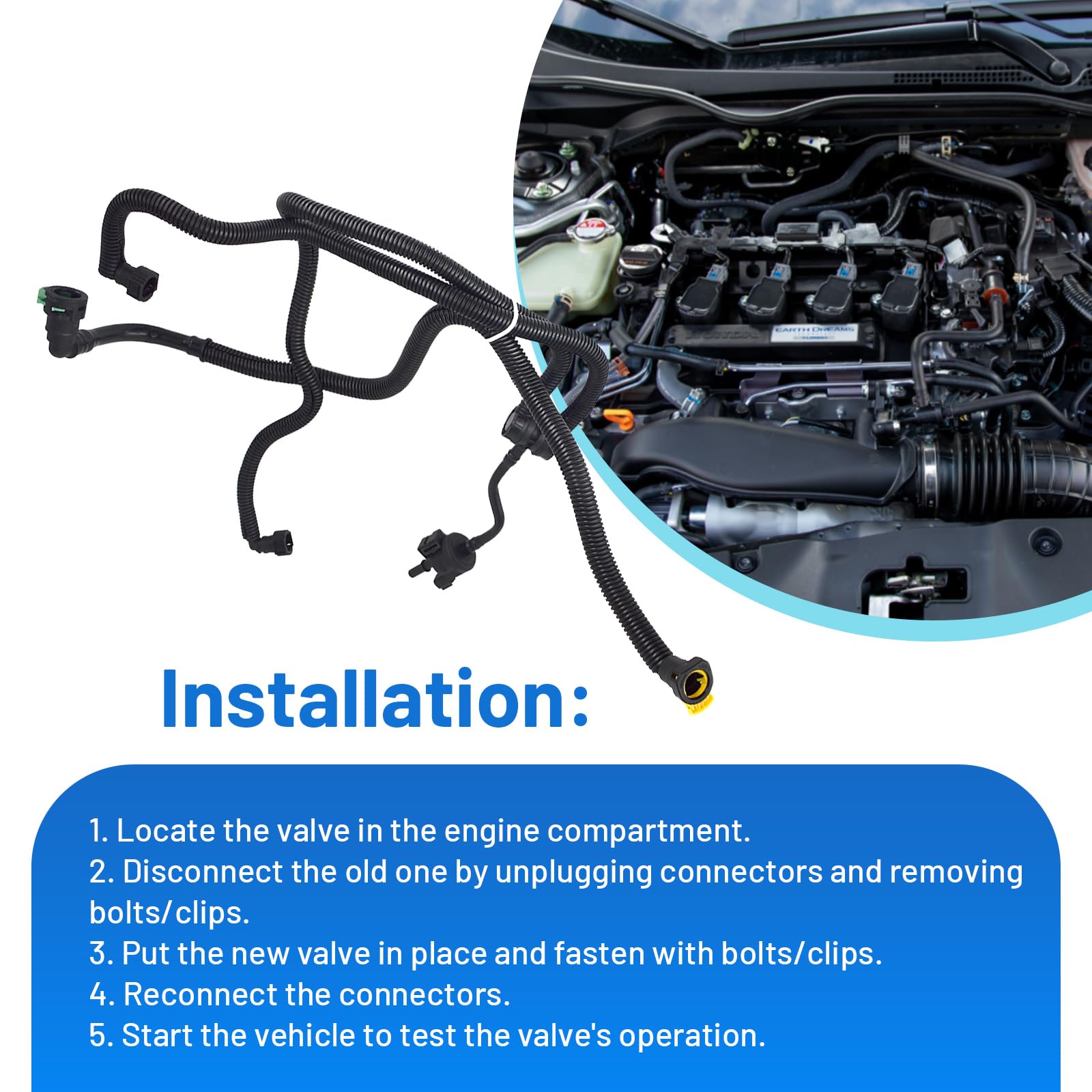 Vapor Canister Purge Val-ve Fits for 2015 2016 2017 2018 2019 Ford Edge 2.0L EcoBoost 2016-2018 Lincoln MKX 2017-2020 Lincoln MK