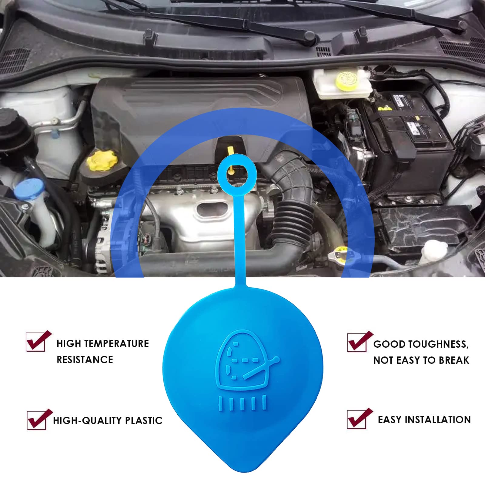 Windshield Washer Fluid Reservoir Cap - Windshield Wiper Fluid Cap Replacement Cap, Compatible with Honda Accord Civic CRV CRX,