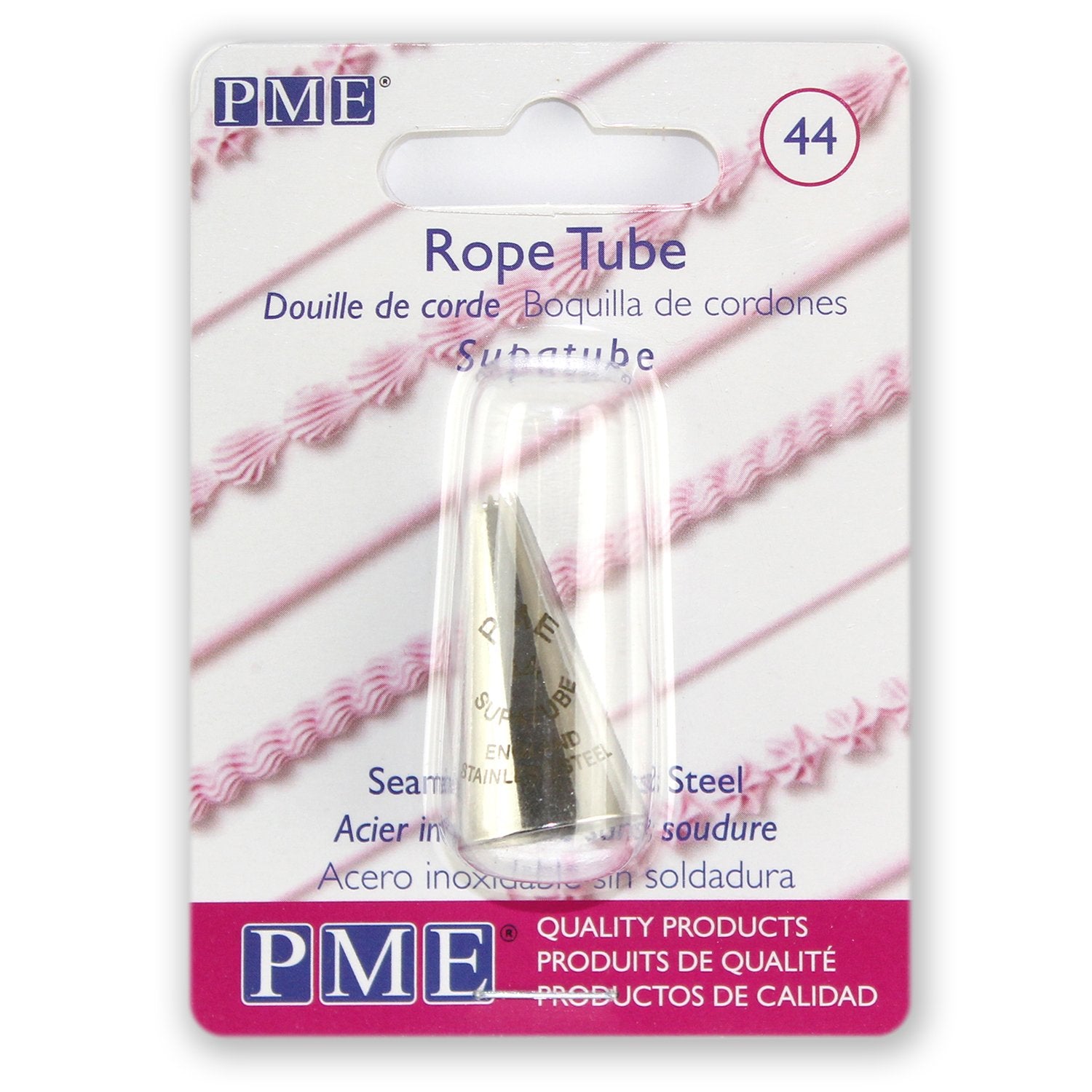 Pme, Decorating Tip, No. 44 Seamless Stainless Steel Large Rope Supatube