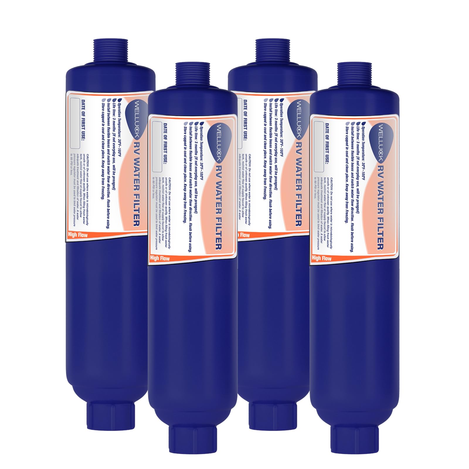 WELLUCK RV Camper Inline Water Filter Reduce Chlorine and Odor, 4 Packs RV Camping Water Hose Filter Accessories for Camping Tra