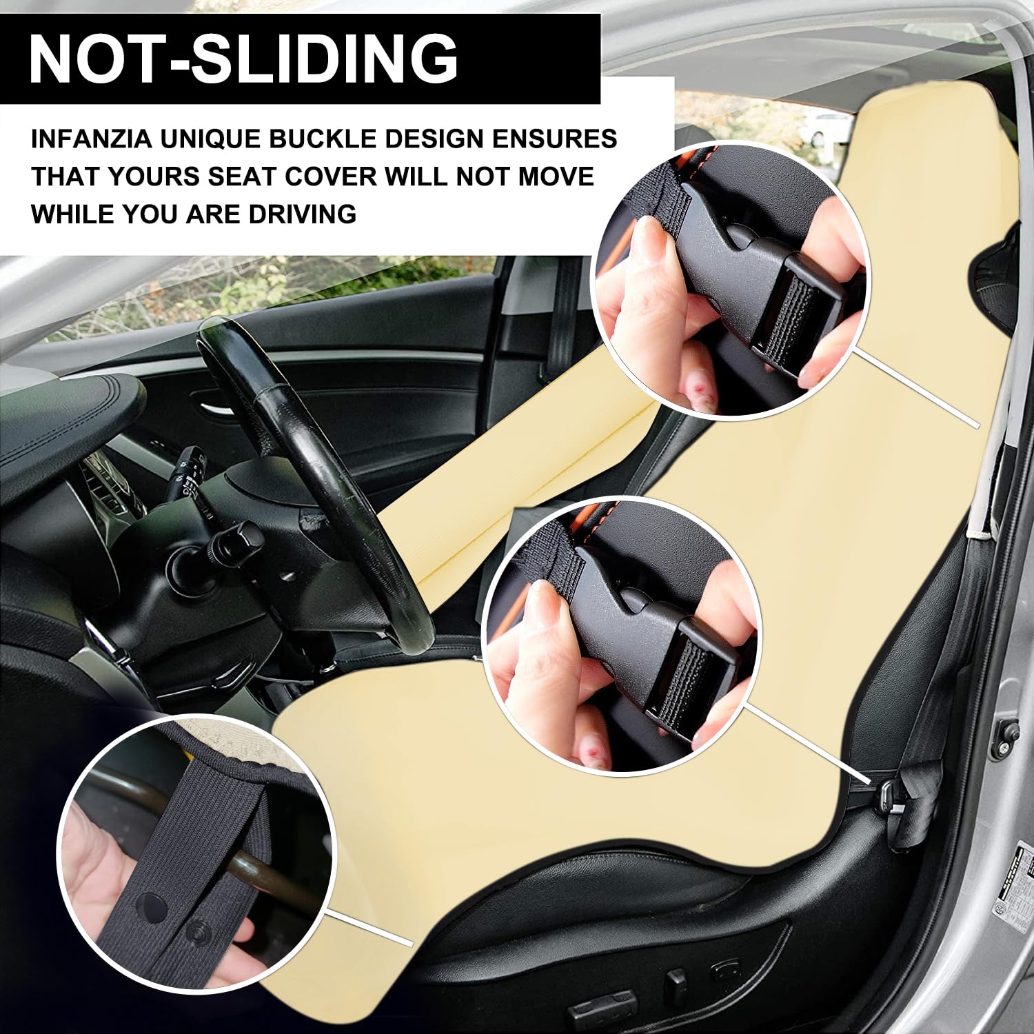 DREAMANIA Waterproof Seat Cover, Upgraded Sweat Carseat Protector, Perfect for Universal Anti-Slip Car Truck SUV Seat, Ideal for