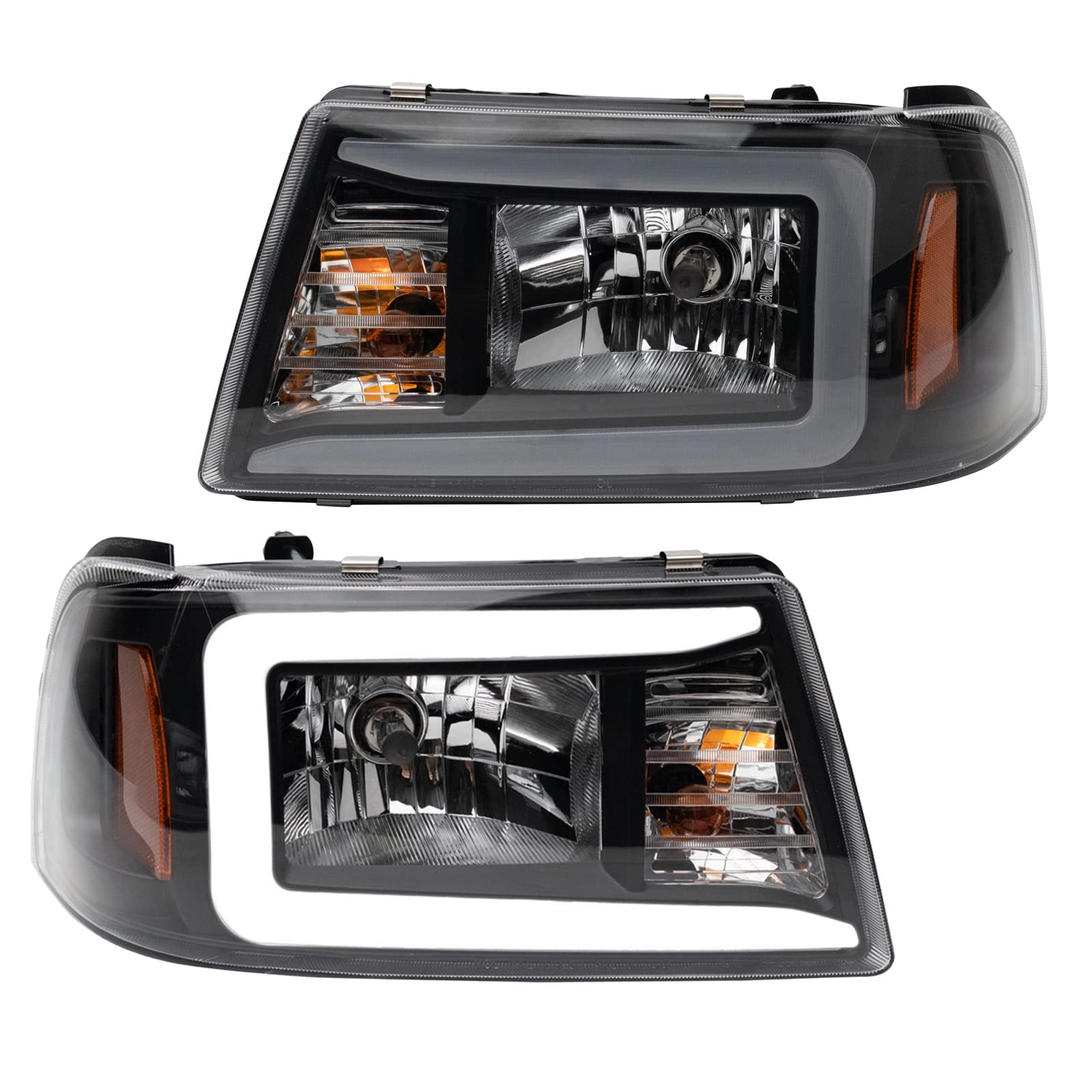 Trq Headlight Assembly Set Headlights Performance Driver & Passenger Side Fo2502173 Fo2503173 Compatible With 2001-2011 Ford Ran