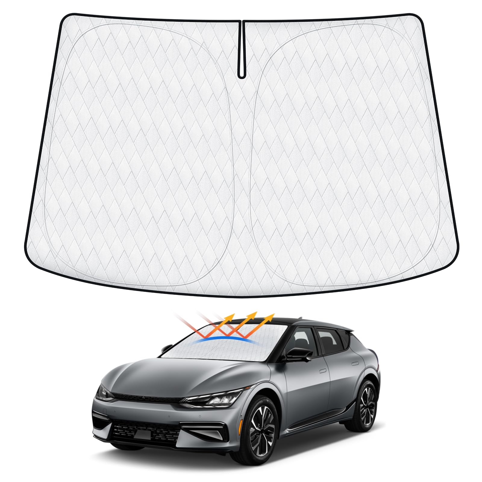 5-Layer Lighttight Windshield Sun Shade Fits For Kia Ev6 2022-2024 2025 Foldable Sun Shade For Ev6 Accessories Car Front Window