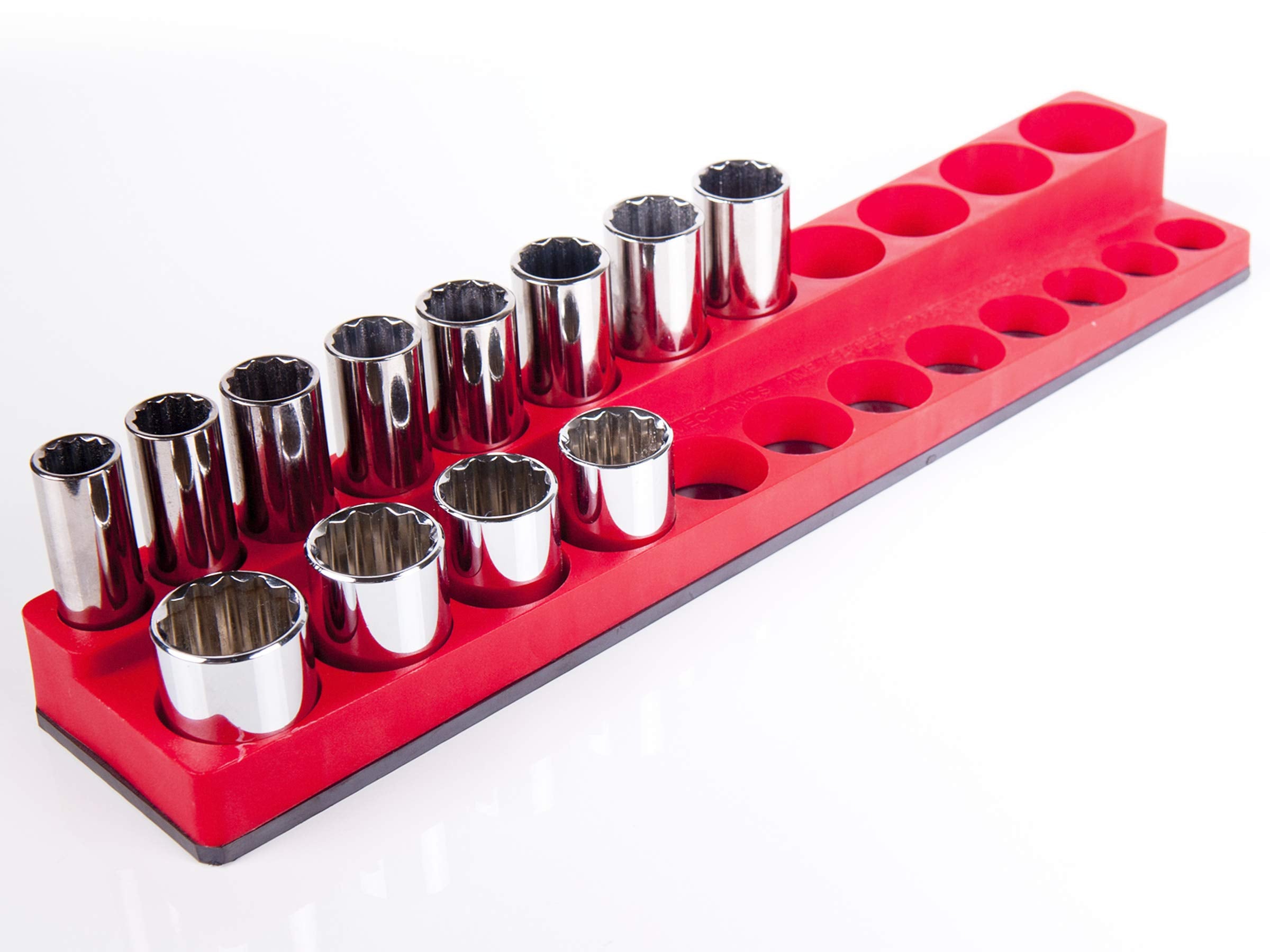 BIG RED MTOSD3811T Torin Tool Storage Organizer: Magnetic Socket Rack, 3/8 Drive Sockets