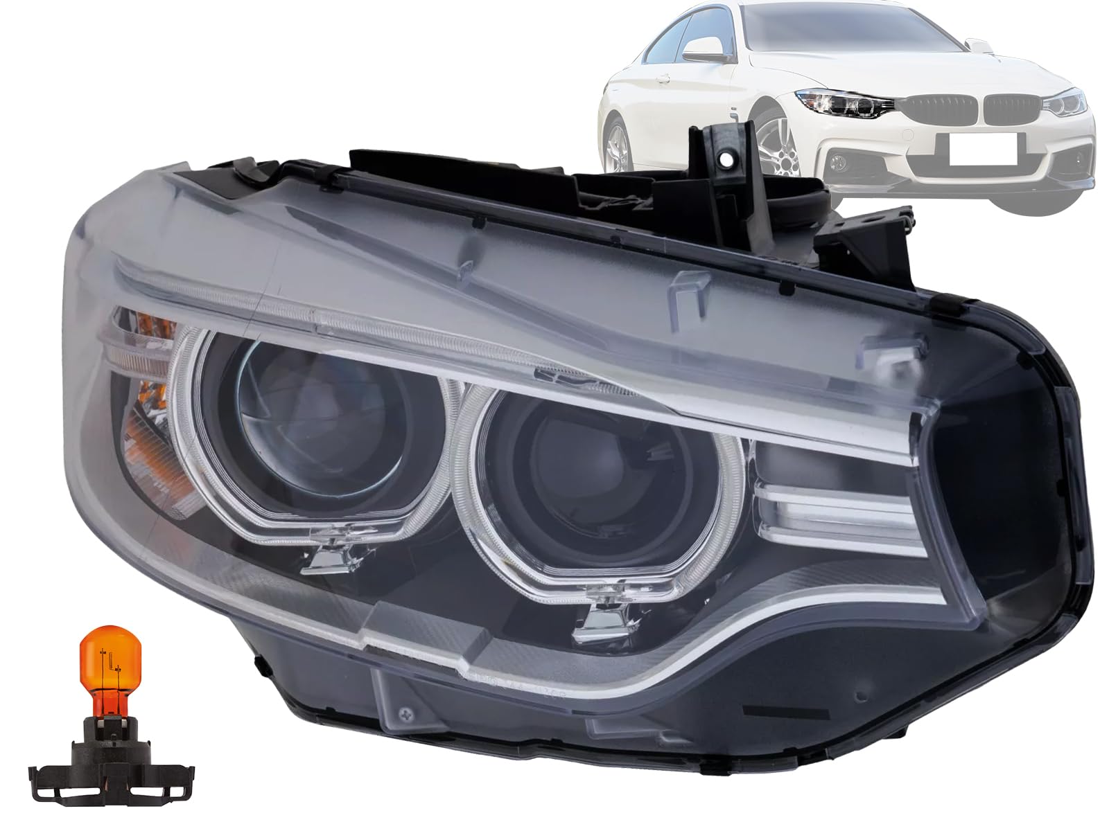 KAP Replacement Head Light for 2014 2015 2016 B-M-W 4 Series Coupe 420i 428i 435i M3 Sedan Passenger Right Side 63117377852 BM25