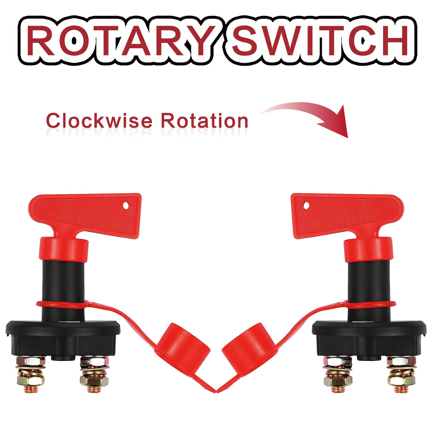 GOGONFLY Battery Disconnect Switch, DC 12V 24V Battery Master Isolator Cut Off Power Kill Switch for Marine Car Boat RV ATV Auto
