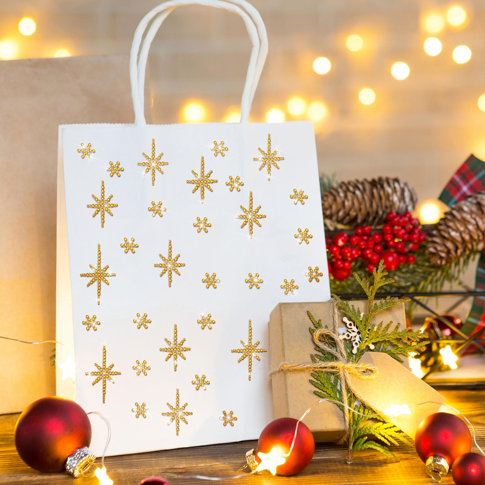 Epakh 76 Pcs Rhinestone Star Of Bethlehem Stickers Self Adhesive Gold Crystal Rhinestone Sticker For Holiday Package Gift Decor