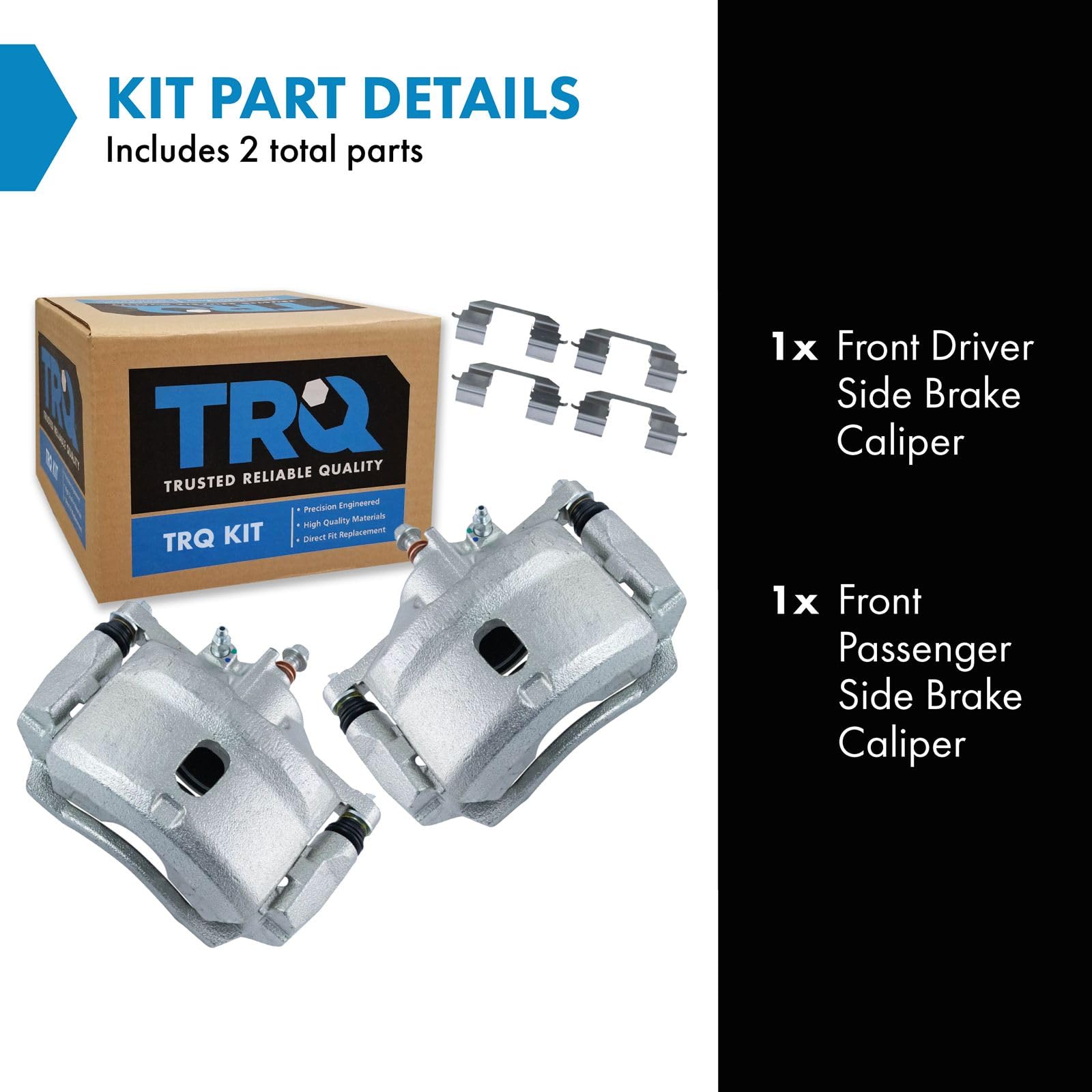 Trq Front Brake Caliper Set Compatible With 1996-2011 Honda Civic 2010-2014 Insight