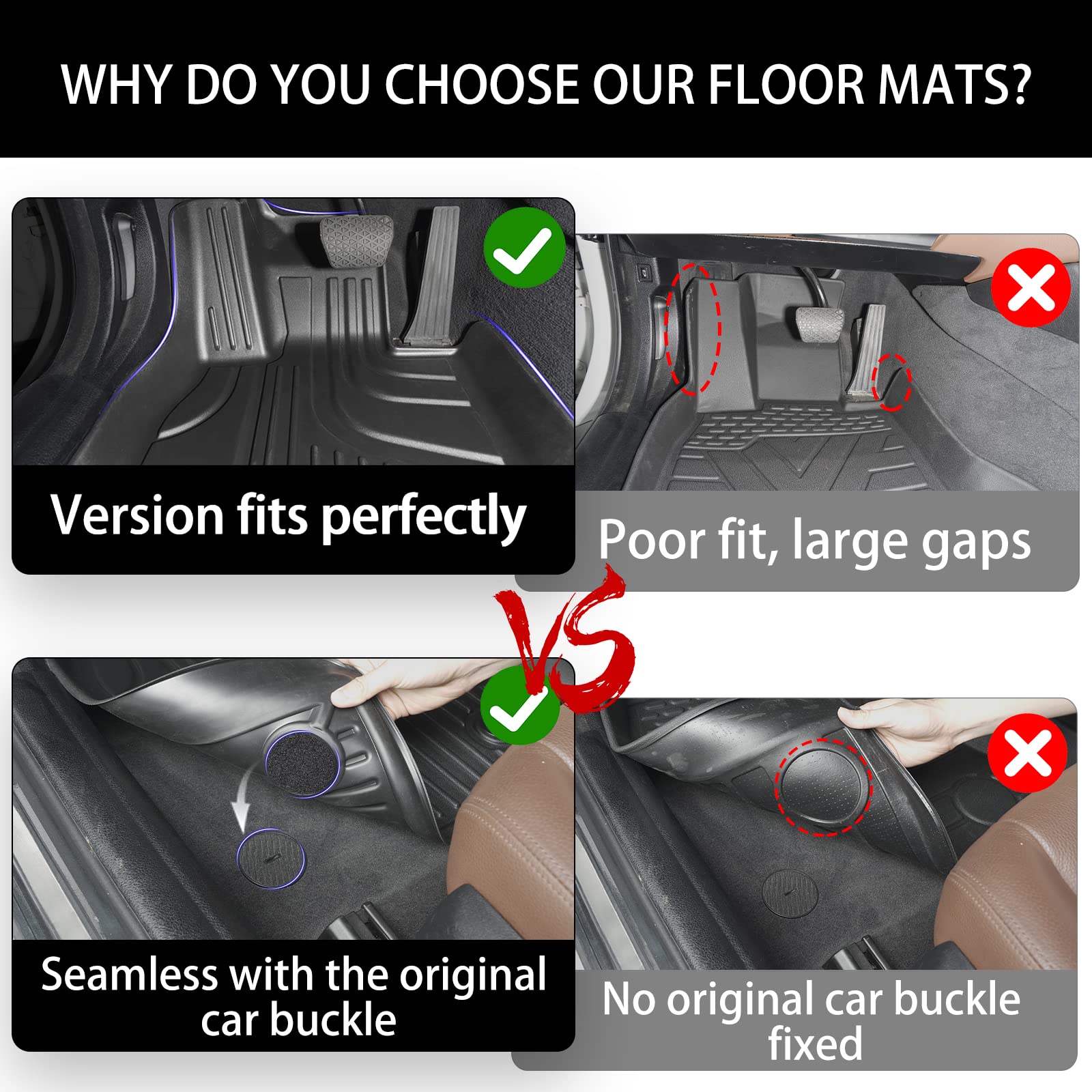 Aomsazto Car Floor Mats For Toyota Corolla Sedan 2020-2025,Heavy Duty Tpe All Weather Automotive Floor Mats,1St & 2Nd Row Full S