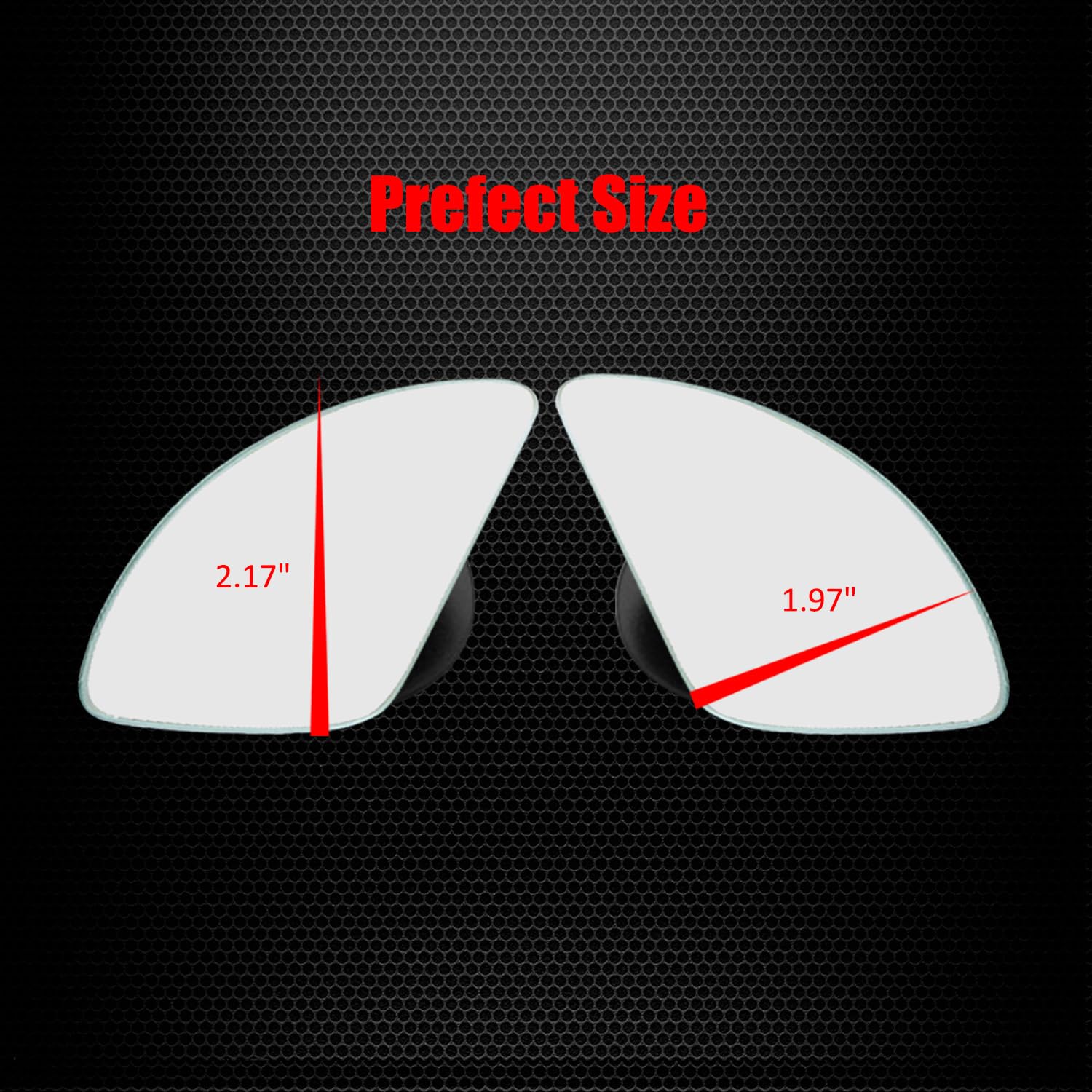 Ampper Fan Shaped Blind Spot Mirror, Frameless Hd Glass Convex Wide Angle Stick On Blindspot Mirror Rearview Car Mirror For Car