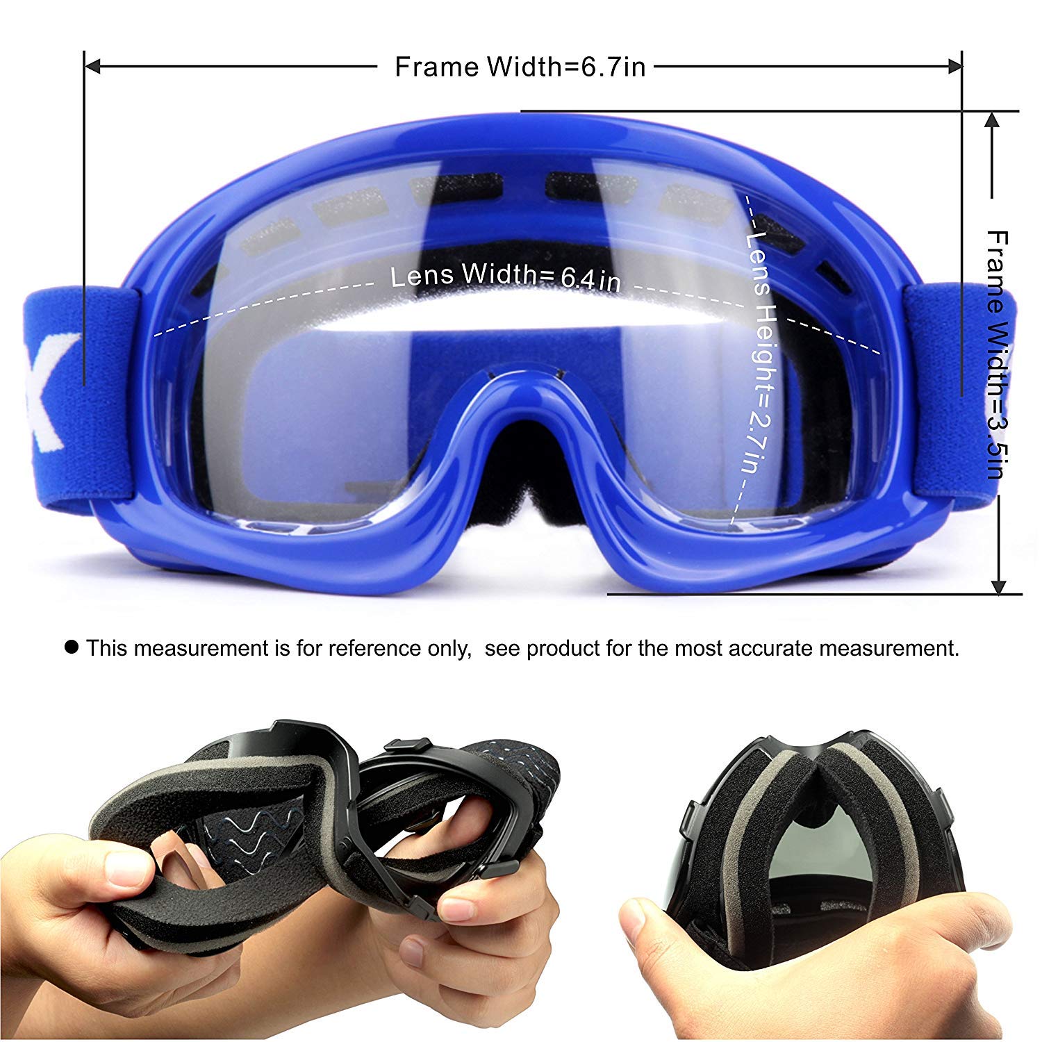 Glx Yh15 Anti-Fog Impact-Resistant Kids Youth Atv Off-Road Dirt Bike Motocross Goggles For Boys & Girls (Blue, One_Size)