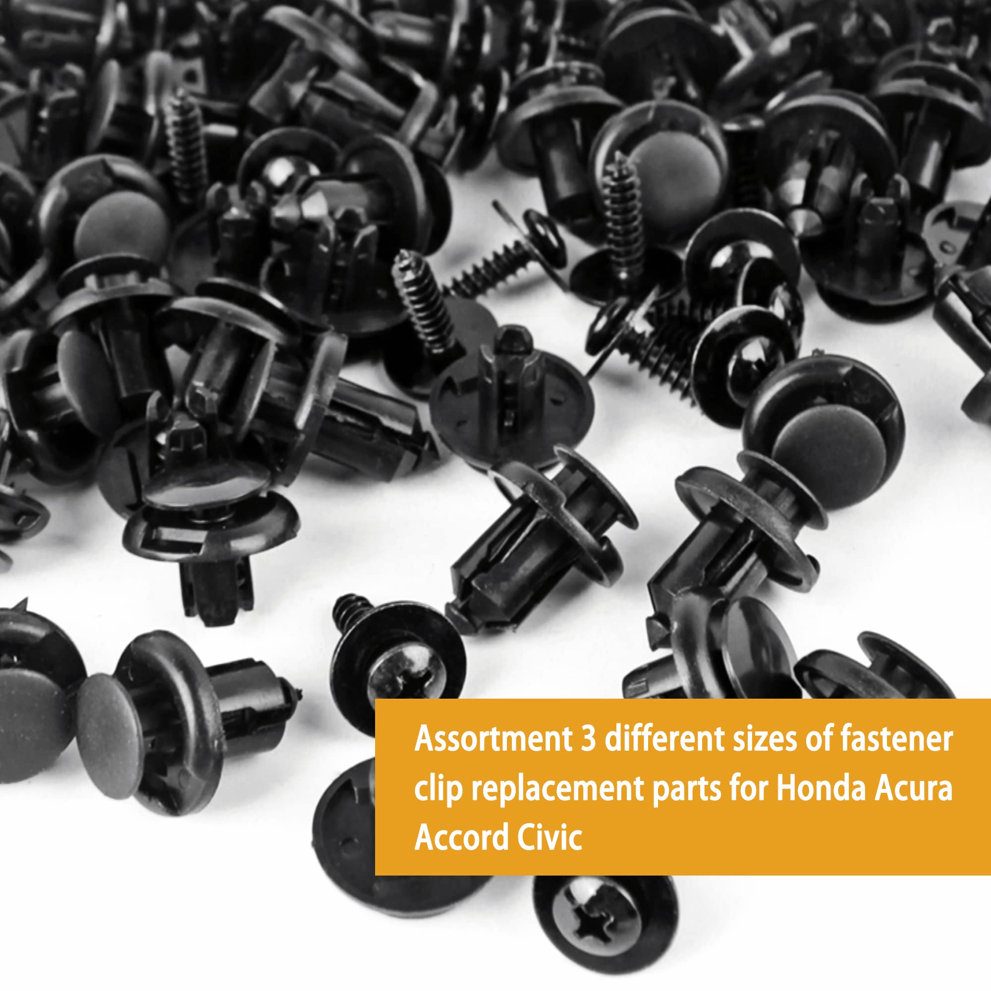 Xislet 120Pcs 10Mm Bumper Fender Clips 91503-Sz3-003 With Splash Shield Screws 90114-Se0-000 Compatible With Honda Acura Accord Civic Plastic Rivet Retainer Fasteners Replace 91512-Sx0-003