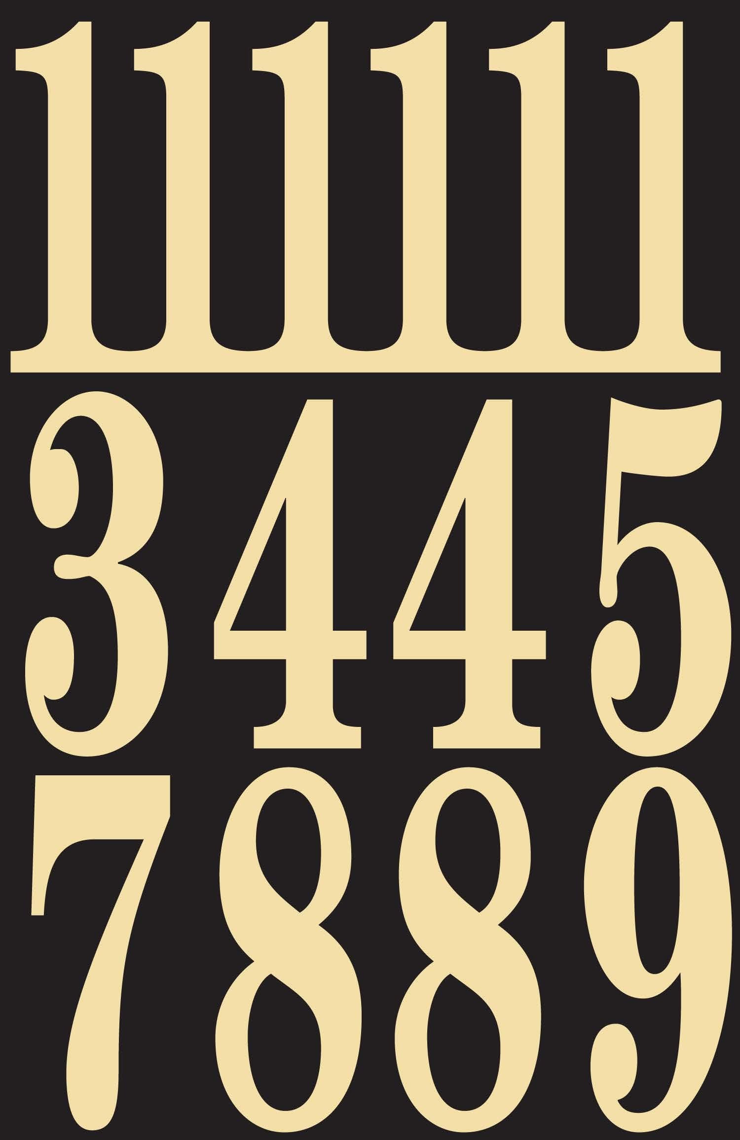 Hy-Ko Products Mm-5N Self Adhesive Vinyl Numbers 3'' High, Black & Gold, 26 Pieces